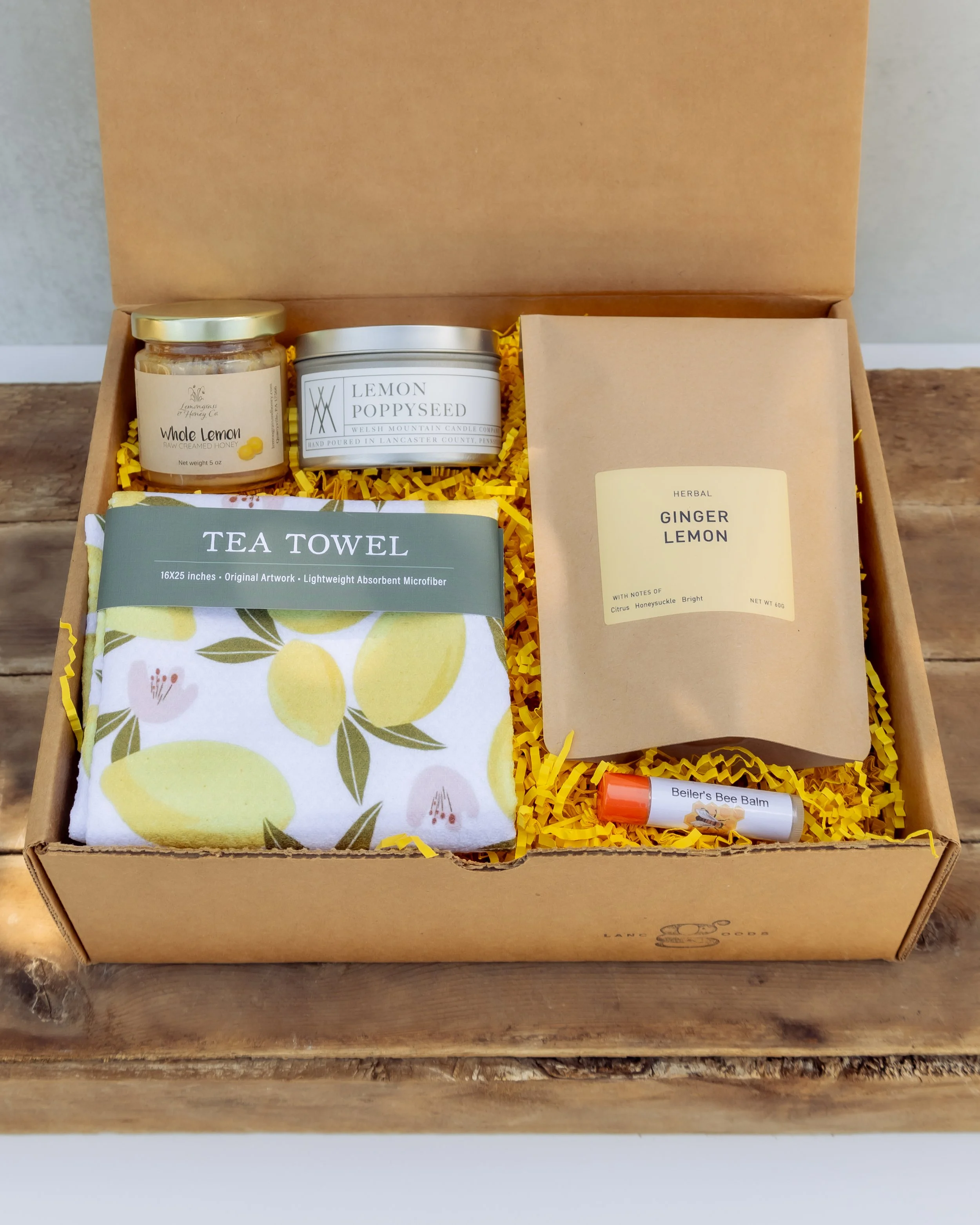 Product photography showcasing LancGoods gift boxes and curated products, styled with natural light and clean backgrounds to highlight packaging, textures, and the overall gifting experience.