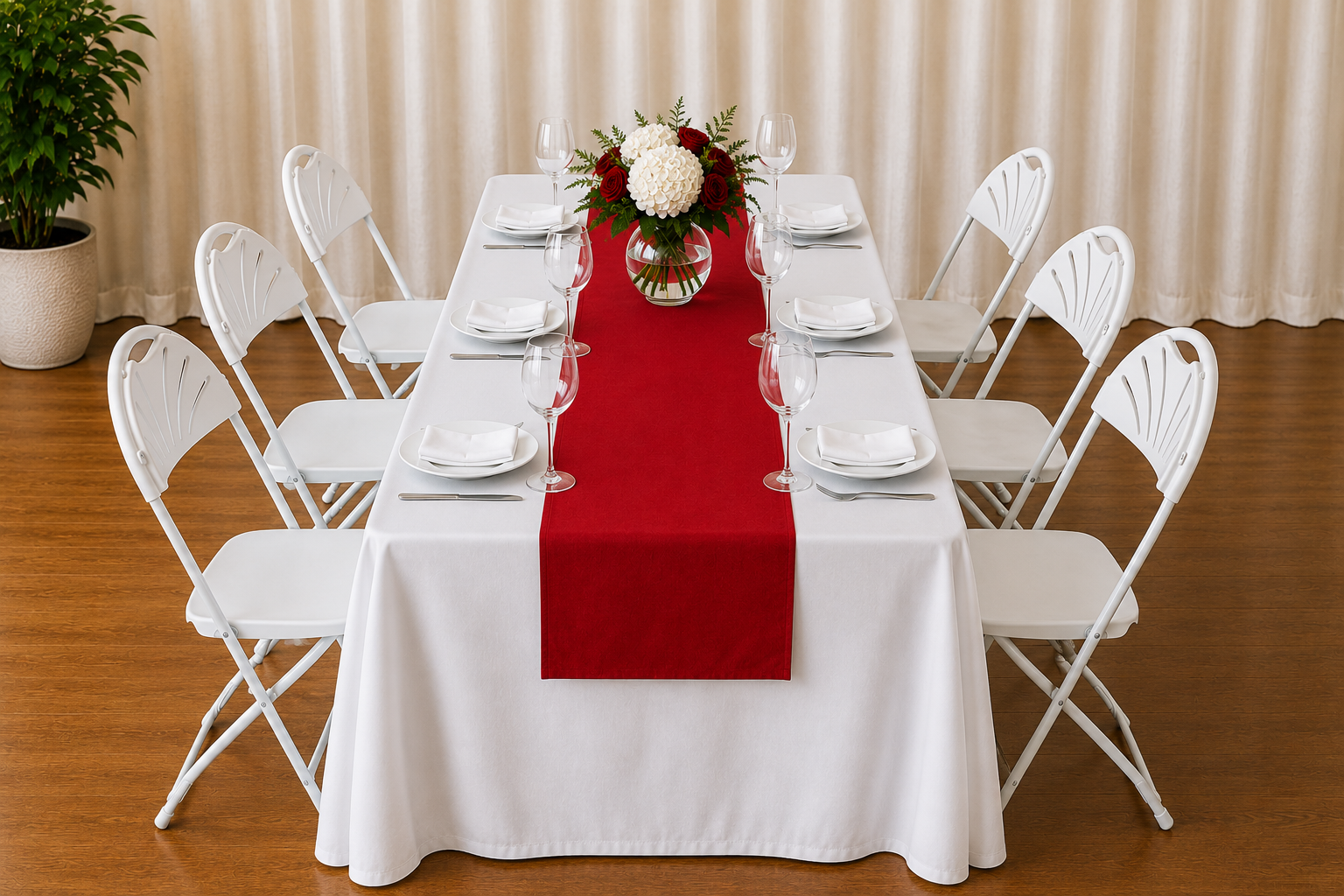 Table Runners Included in Indoor Party Packages