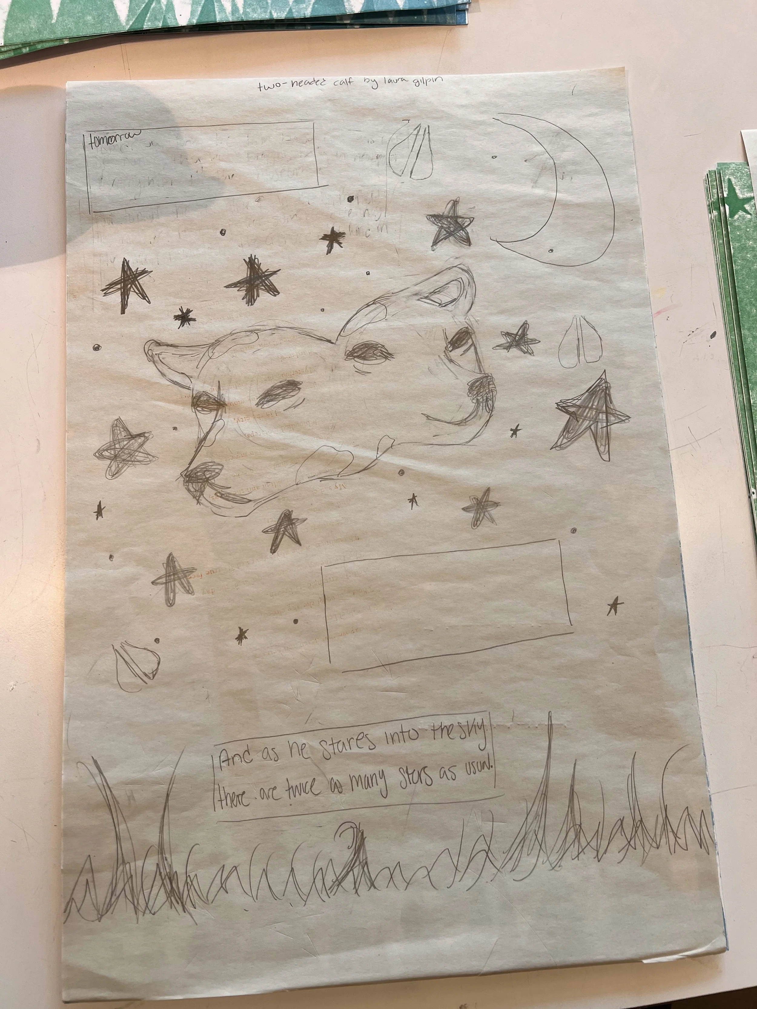 Initial sketch of print