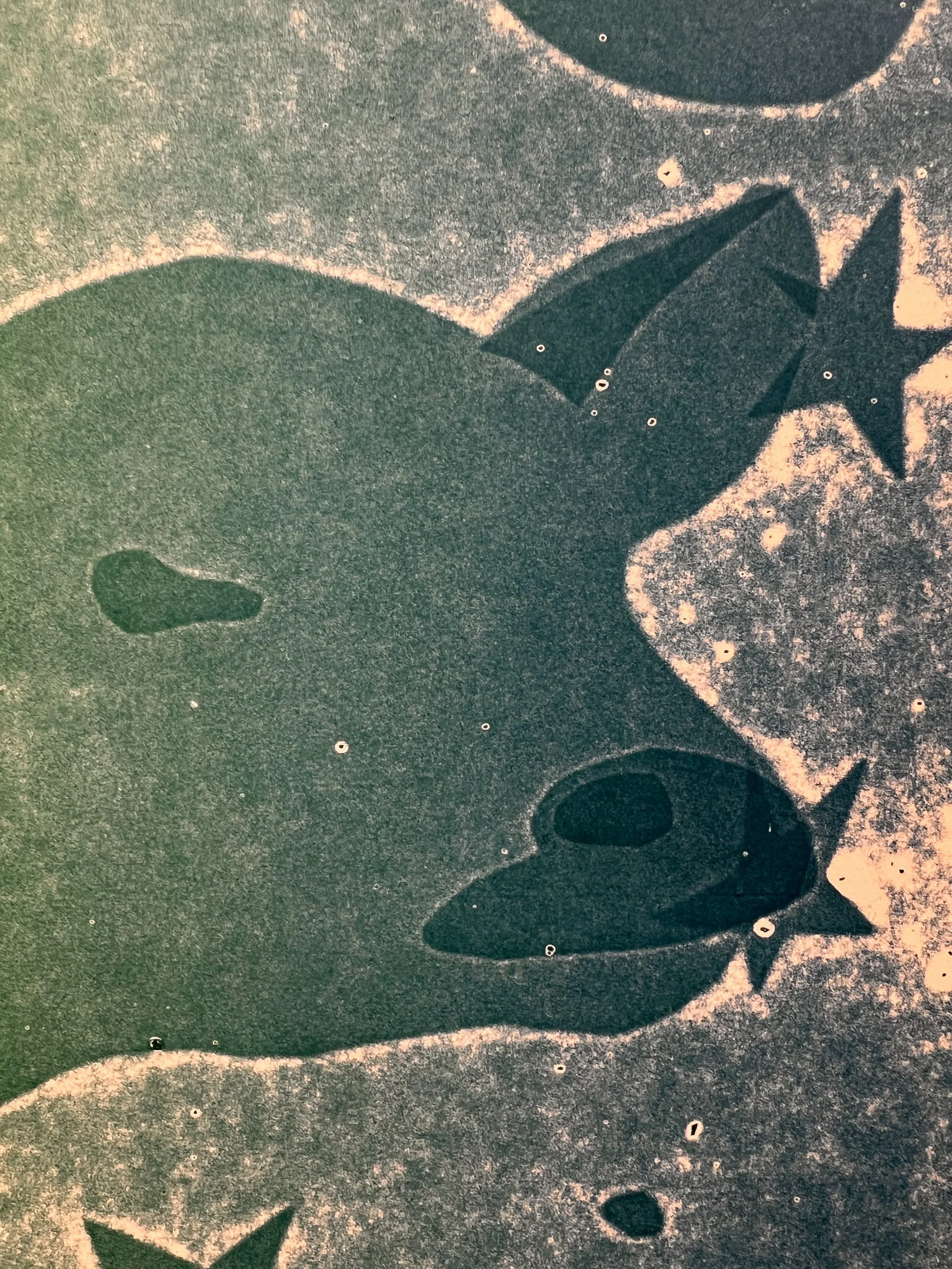 Detailed close up of pressure printed cow