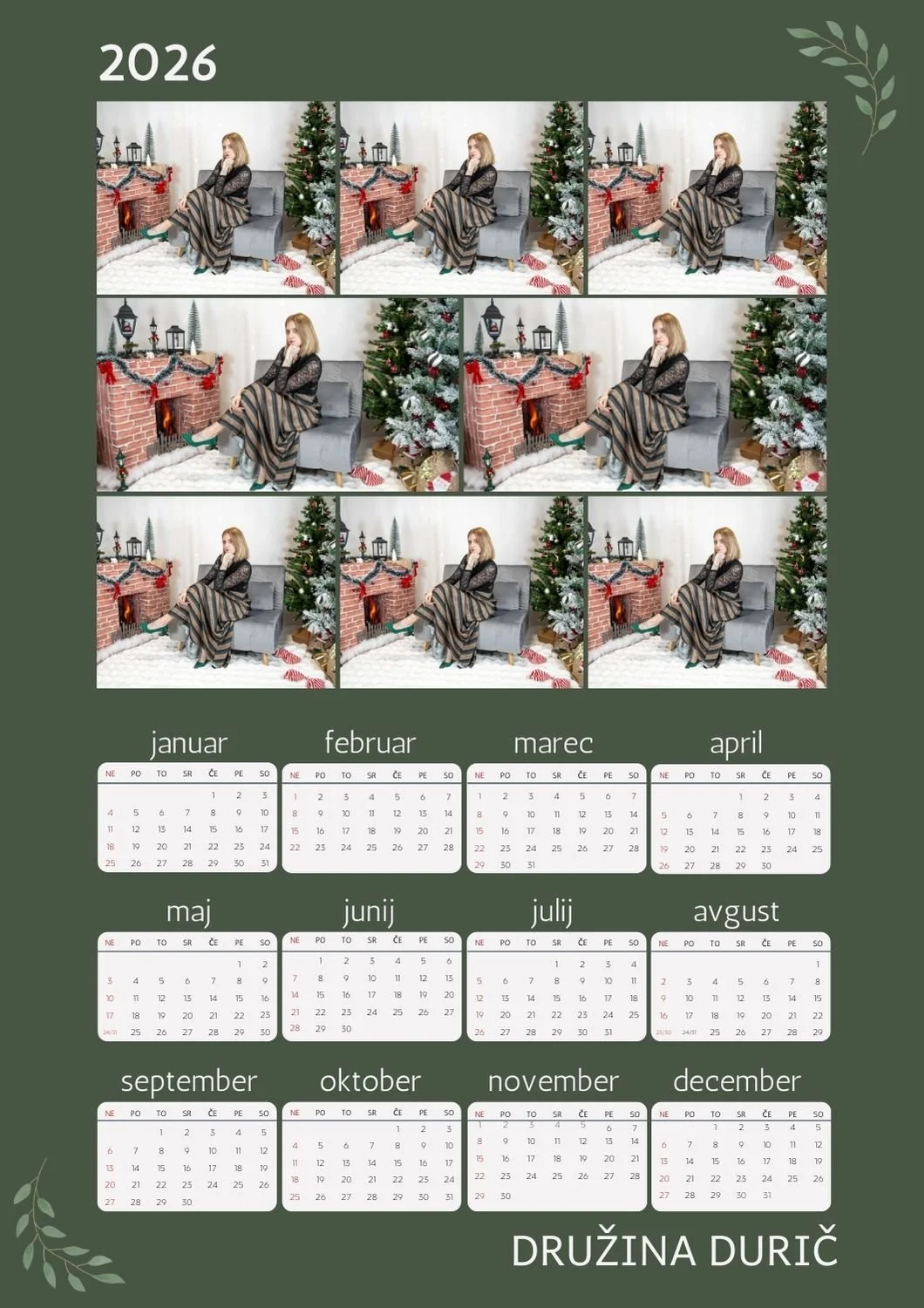 Blue White Photo Collage Year 2026 Calendar A4 Document.jpg