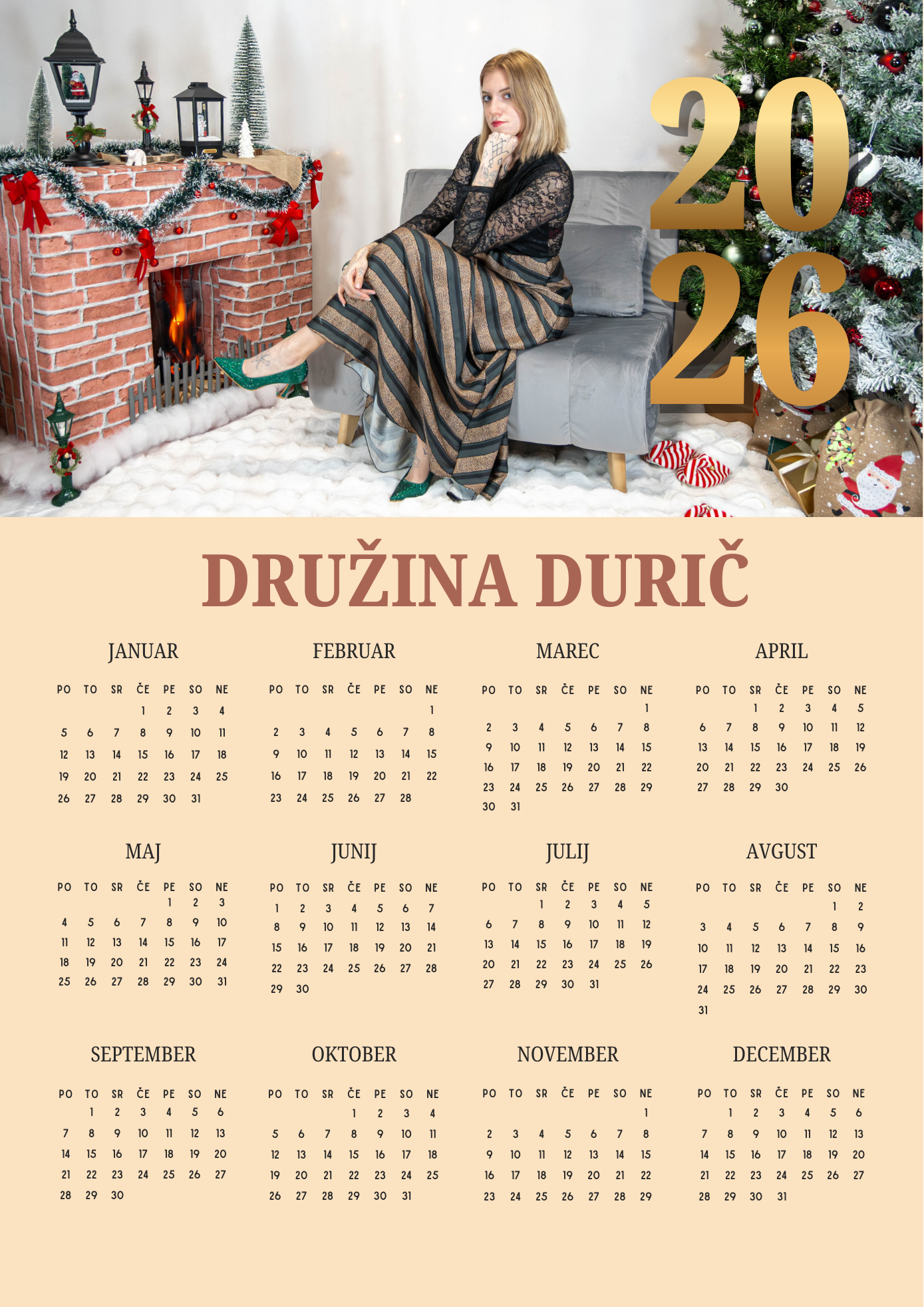 Beige Golden Photocentric Year 2026 Calendar.png