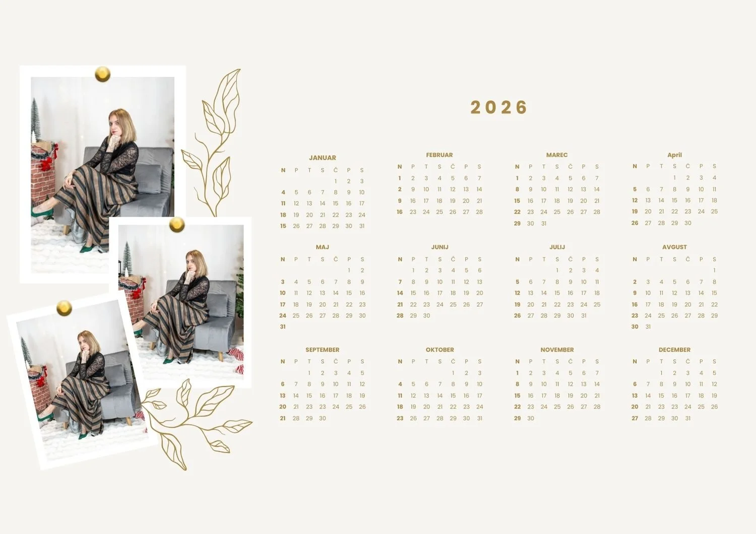 Beige Aesthetic Elegant Photo Personal 2026 Calendar.jpg