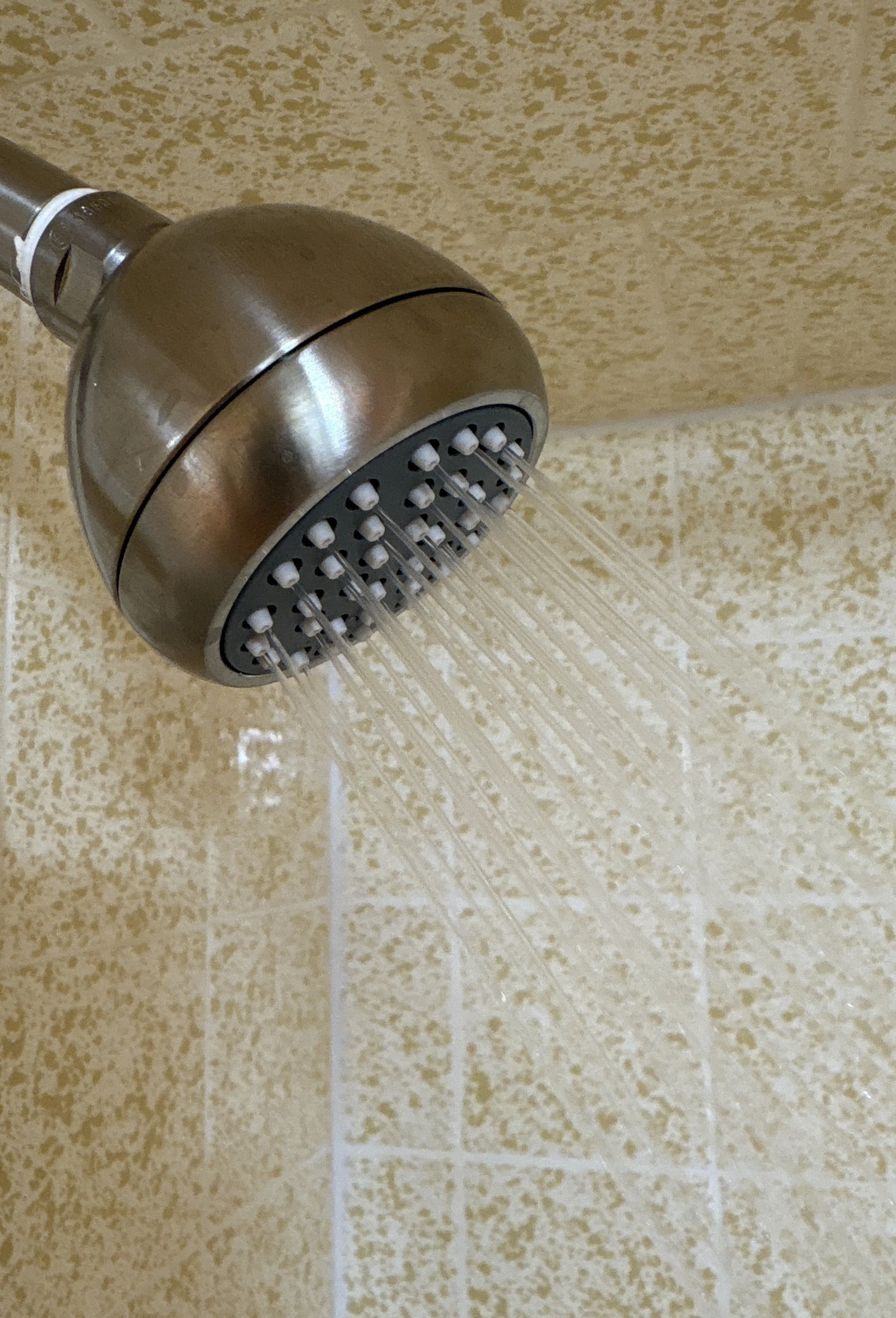 Shower head running cold water