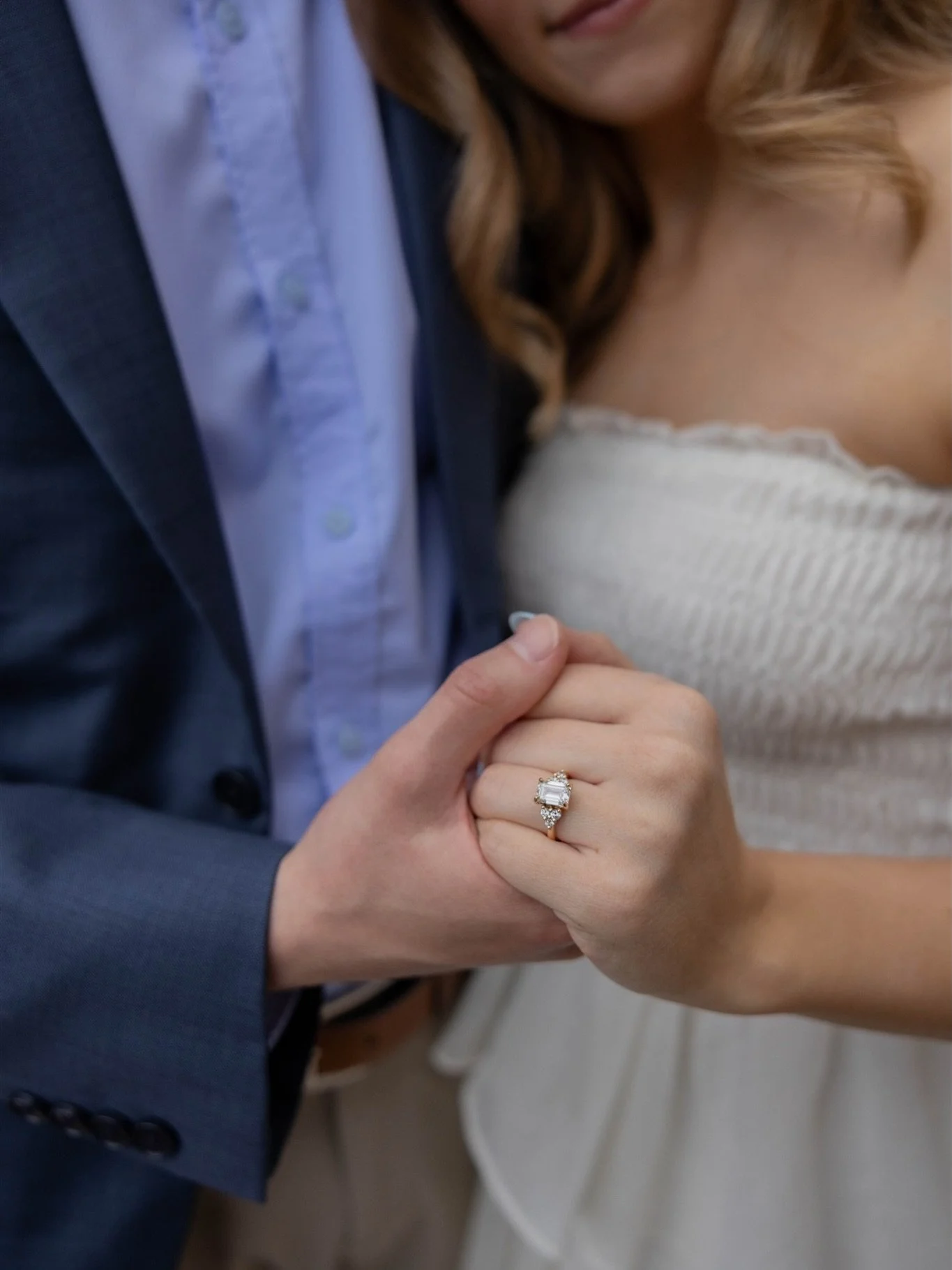 Every moment from this engagement session deserves its own slide. 🥹 The beautiful cherry blossoms (is that what they are??) are in full bloom in certain parts of downtown so it was an obvious location choice for Heather + Holt. 

It was such a sweet