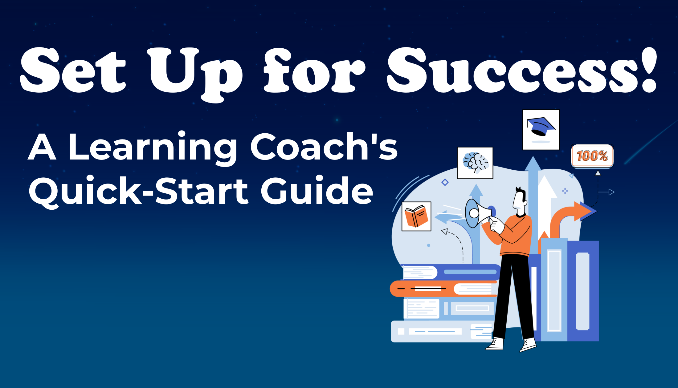 A blue header with the illustration of a parent managing crossroads while holding a megaphone. White text spells out the blog title.