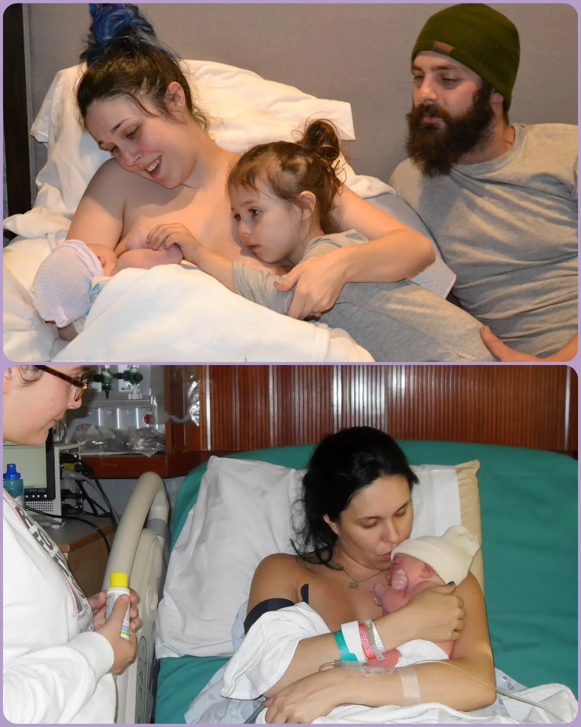 💐 Happy Mother's Day! 
Being a mom to my 2 amazing girls is the greatest joy of my life. These pictures are from the golden hour after each of my babies were born. 🩷
My oldest was born on base at Fort Campbell while my husband was deployed to Afgha