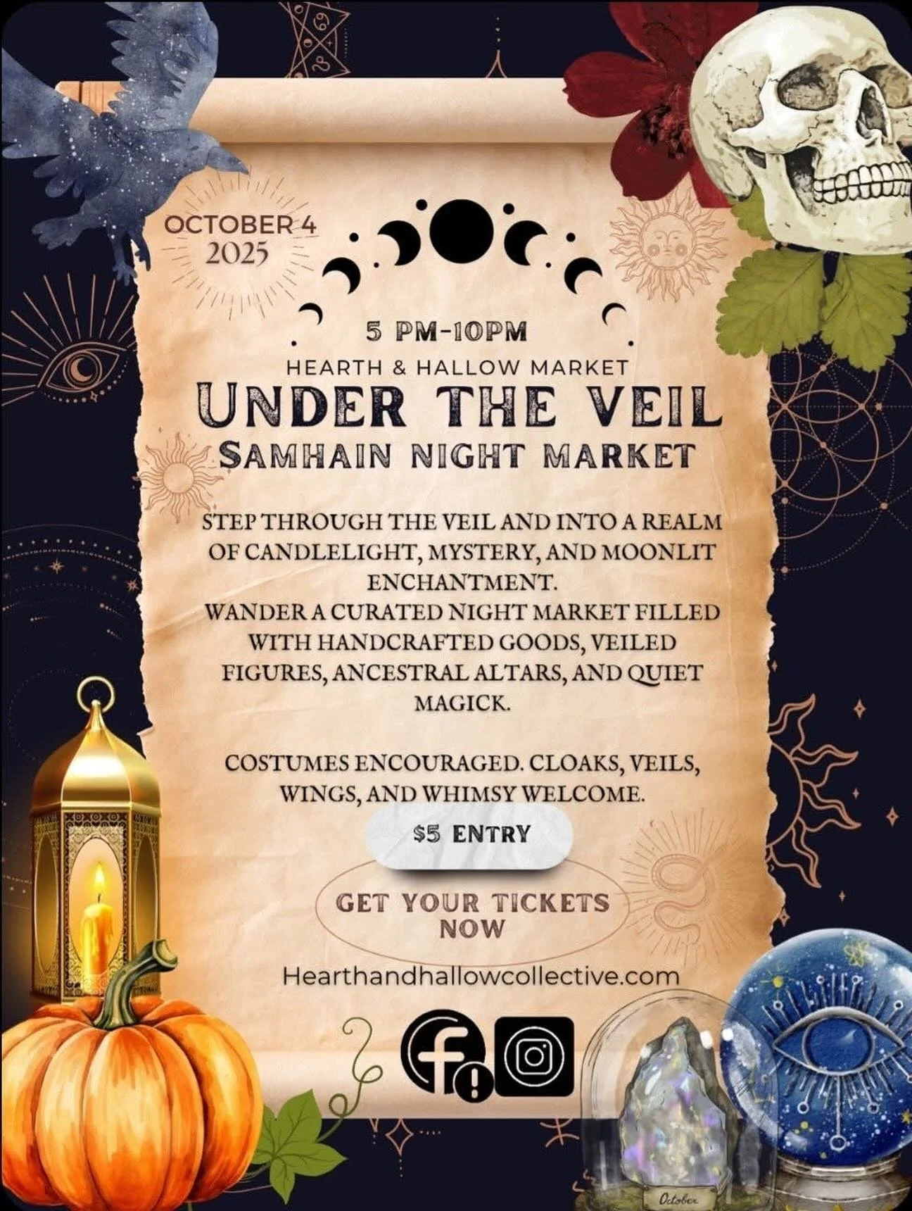 🎃🔮 A night of magic awaits 🔮 🎃 

If you know me, you know Halloween is my FAVORITE holiday and fall is my favorite time of year! Which is why I&rsquo;m so excited to be a vendor at the Hearth and Hallow Night Market in Rustburg, VA this weekend! 