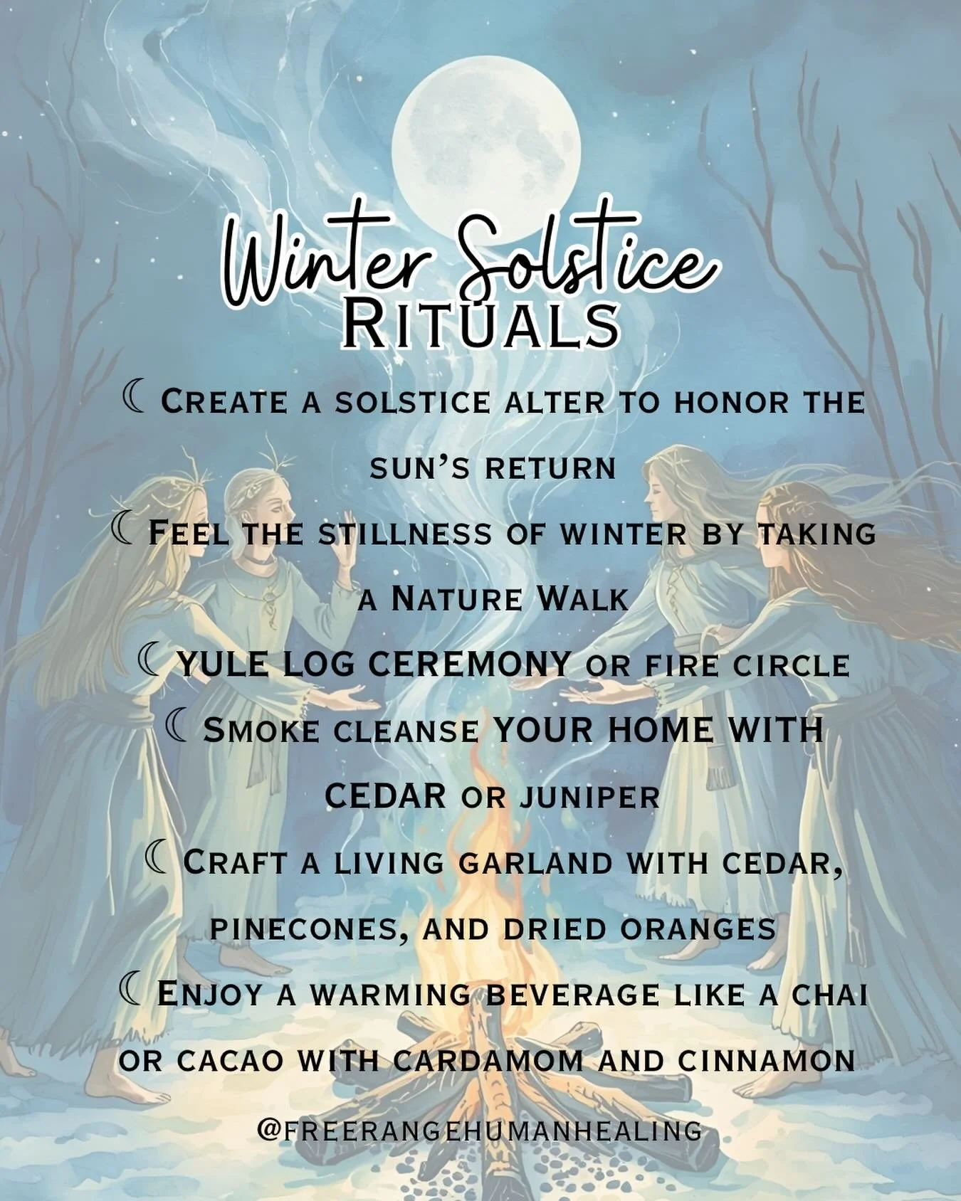 ❄️🌕 Sunday, December 21st 🌕❄️

The Winter Solstice marks the shortest day and longest night of the year. It symbolizes the triumph of light over darkness, as the sun begins its ascent, gradually growing stronger and promising the return of spring. 