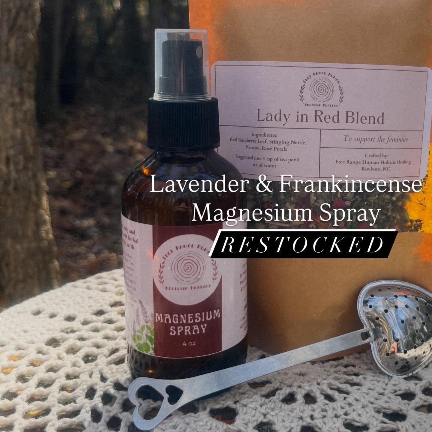 ✨ Back in Stock: Lavender + Frankincense Magnesium Spray ✨

Lavender, Frankincense, Dead Sea sourced Magnesium. A dream combo for relaxation and relief. 

🌿 Helps ease muscle tension &amp; post-workout soreness
🌙 Supports relaxation and better slee