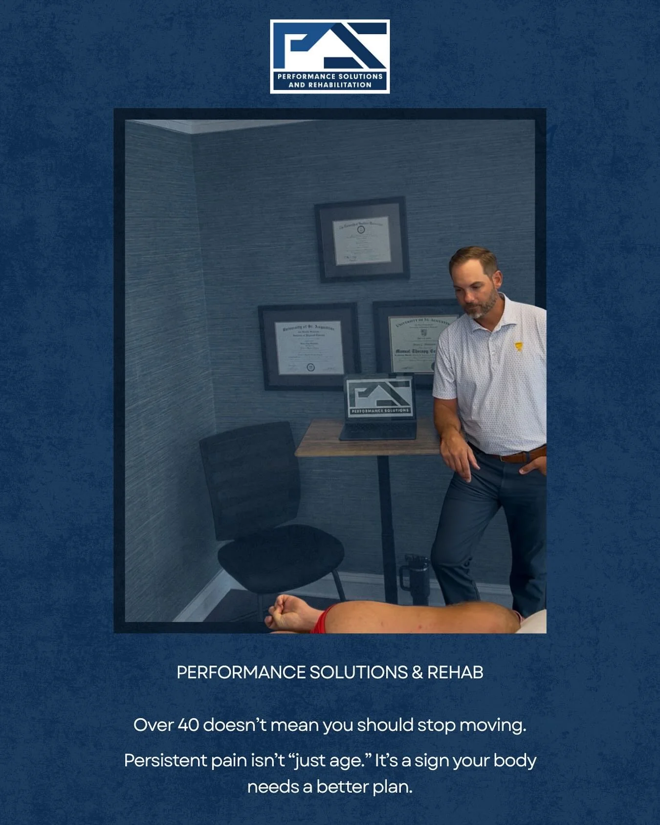 Still think pain is just part of getting older?

Nah. It&rsquo;s usually a sign something&rsquo;s been ignored for too long.

If you&rsquo;re over 40 and:
&bull; That shoulder still clicks every time you lift
&bull; Your knee &ldquo;just acts up some