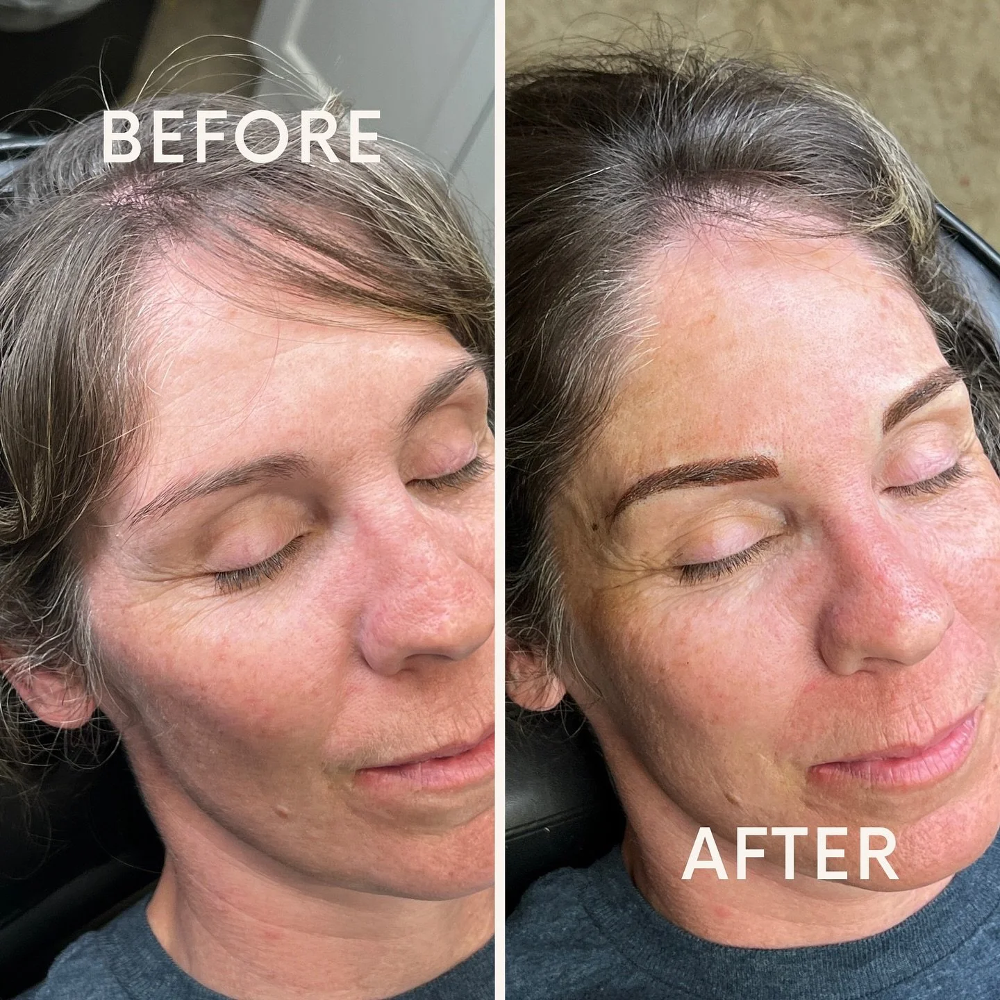 ✨ Before &amp; After ✨ Witness the must-have transformation from tonight&rsquo;s session! My client couldn&rsquo;t resist the highly desired permanent brow makeup for a natural, low-maintenance look&mdash;perfect for every mid-maintenance girl. 😊 No