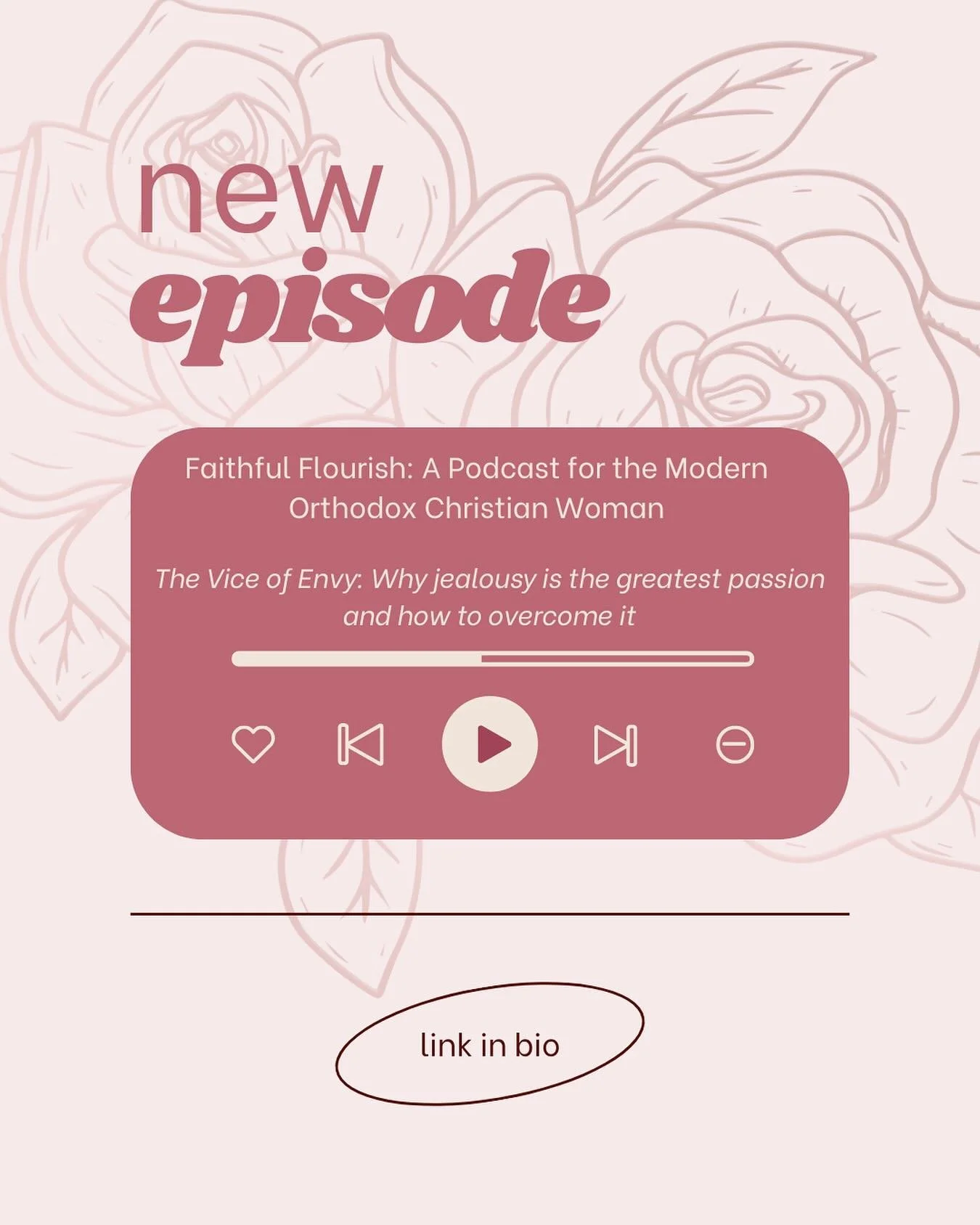 Did you know that envy is considered the greatest passion? Find out why in the newest episode that drops TOMORROW at 12PM EST 

#faithfulflourishpodcast #orthodoxy #orthodoxchristian #orthodoxchristianity #orthodoxchristianwomen