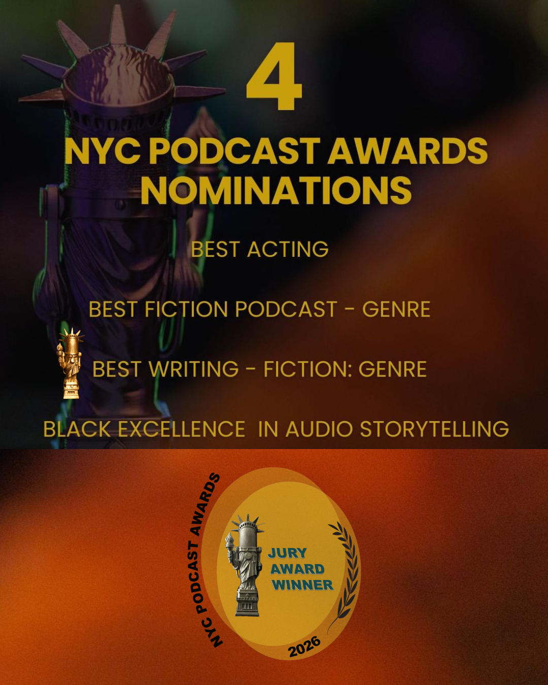NYC PODCAST AWARDS “HOME FOR THE HOLIDAYS” BEST WRITING IN THE FICTION GENRE