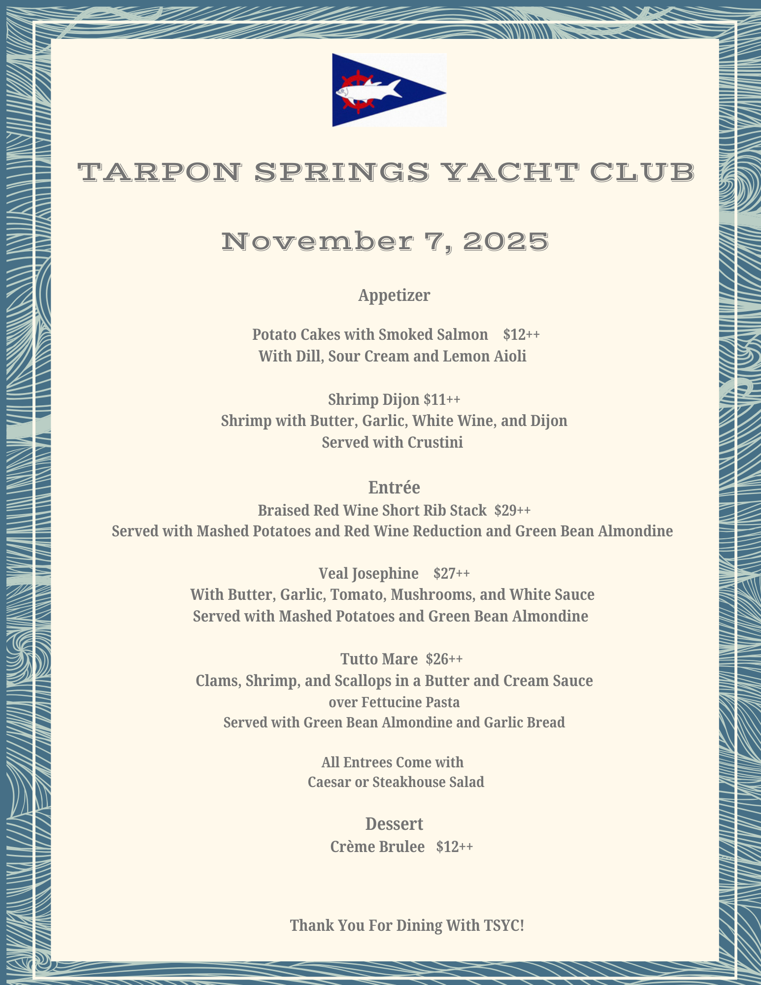 Friday Member Dining
