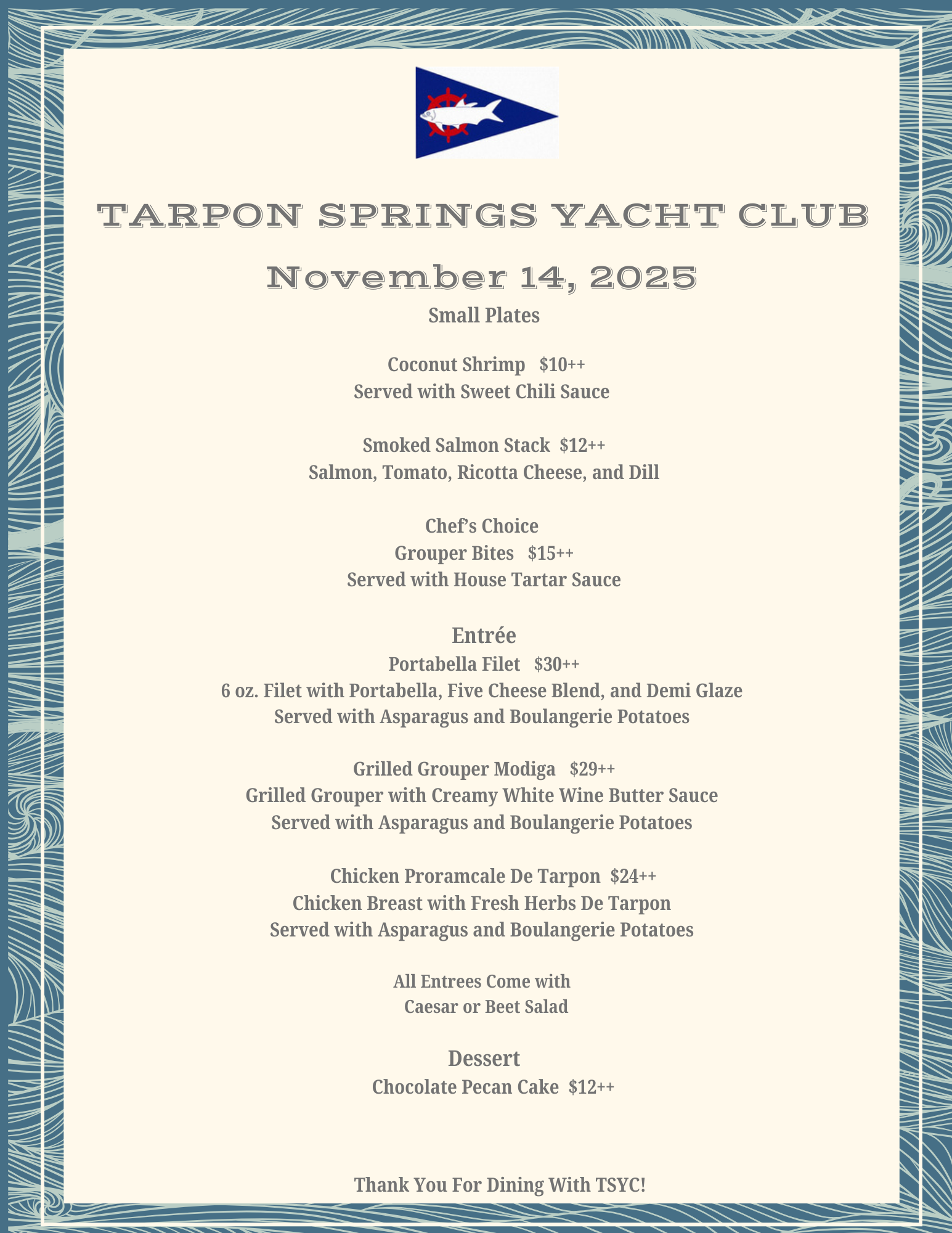 Friday Member Dining