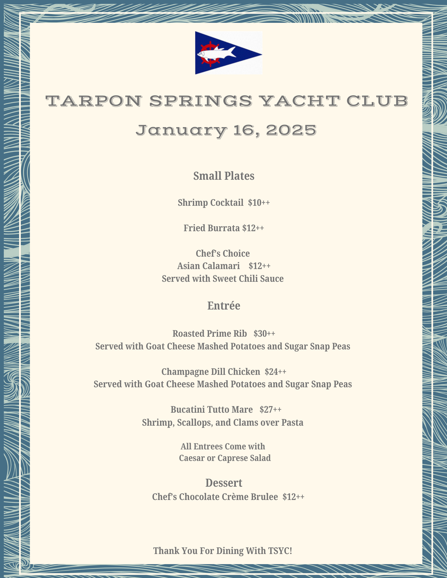 Friday Member Dining