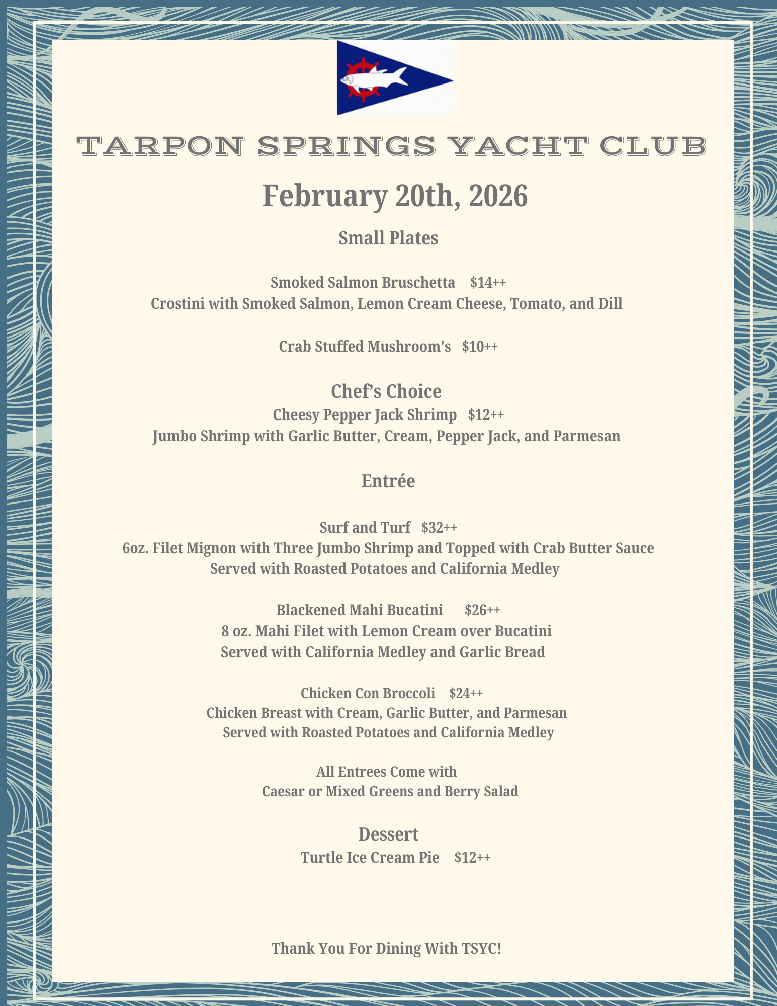 Friday Member Dining