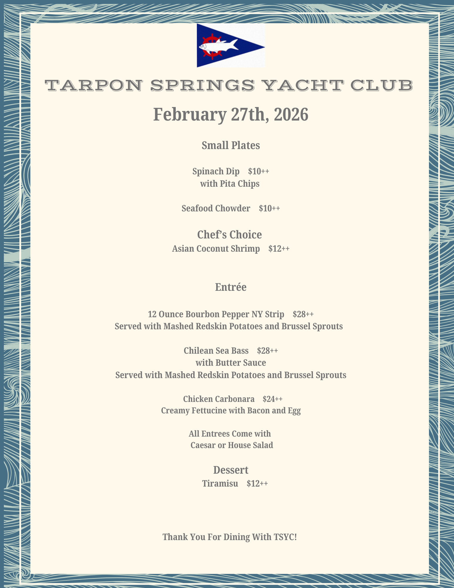 Friday Member Dining