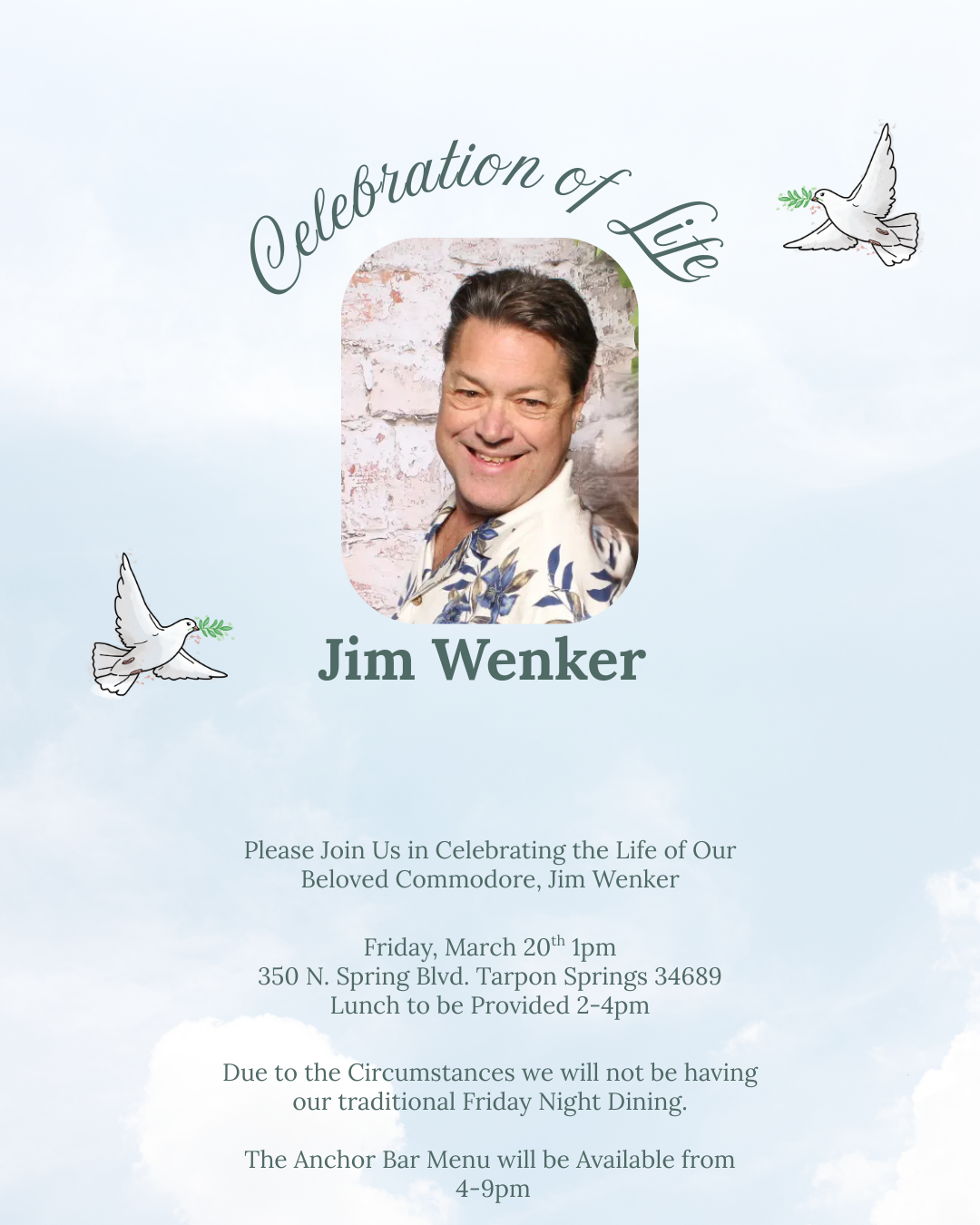 Celebration of Life for Commodore Jim Wenker