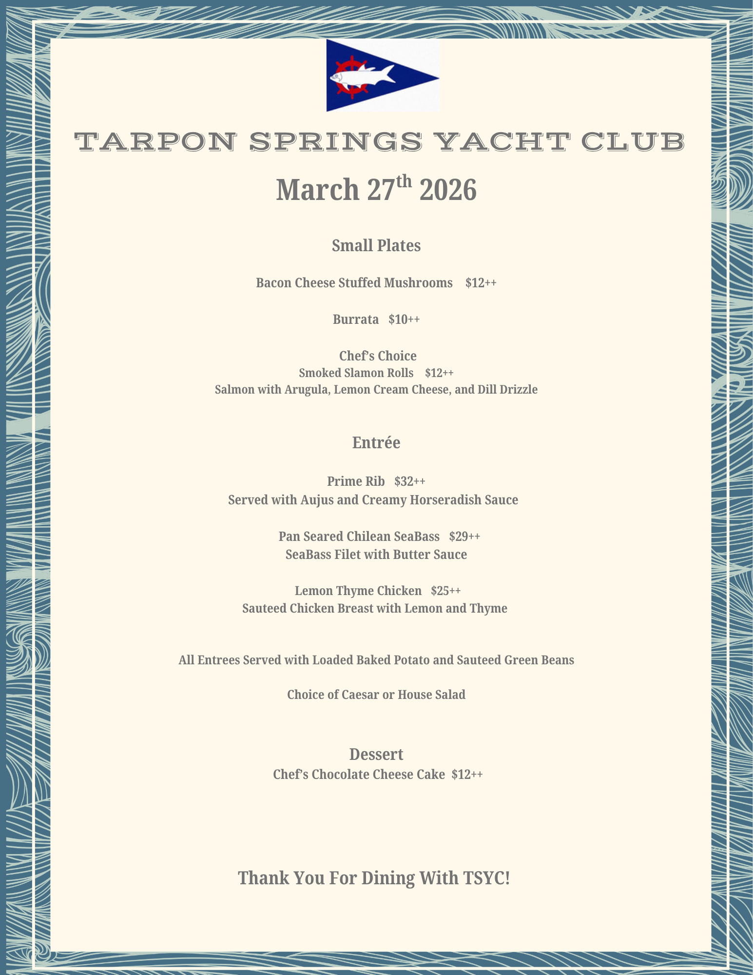Friday Member Dining