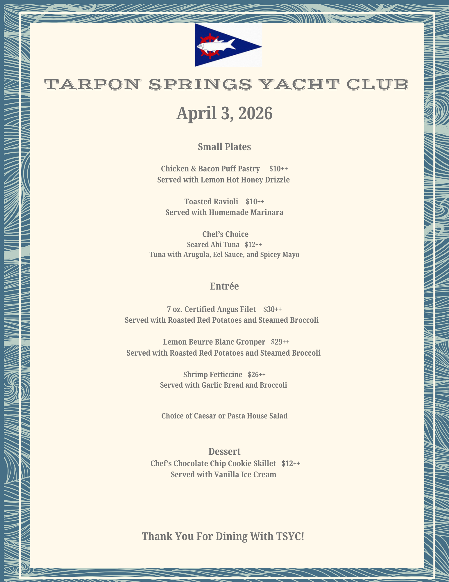 Friday Member Dining