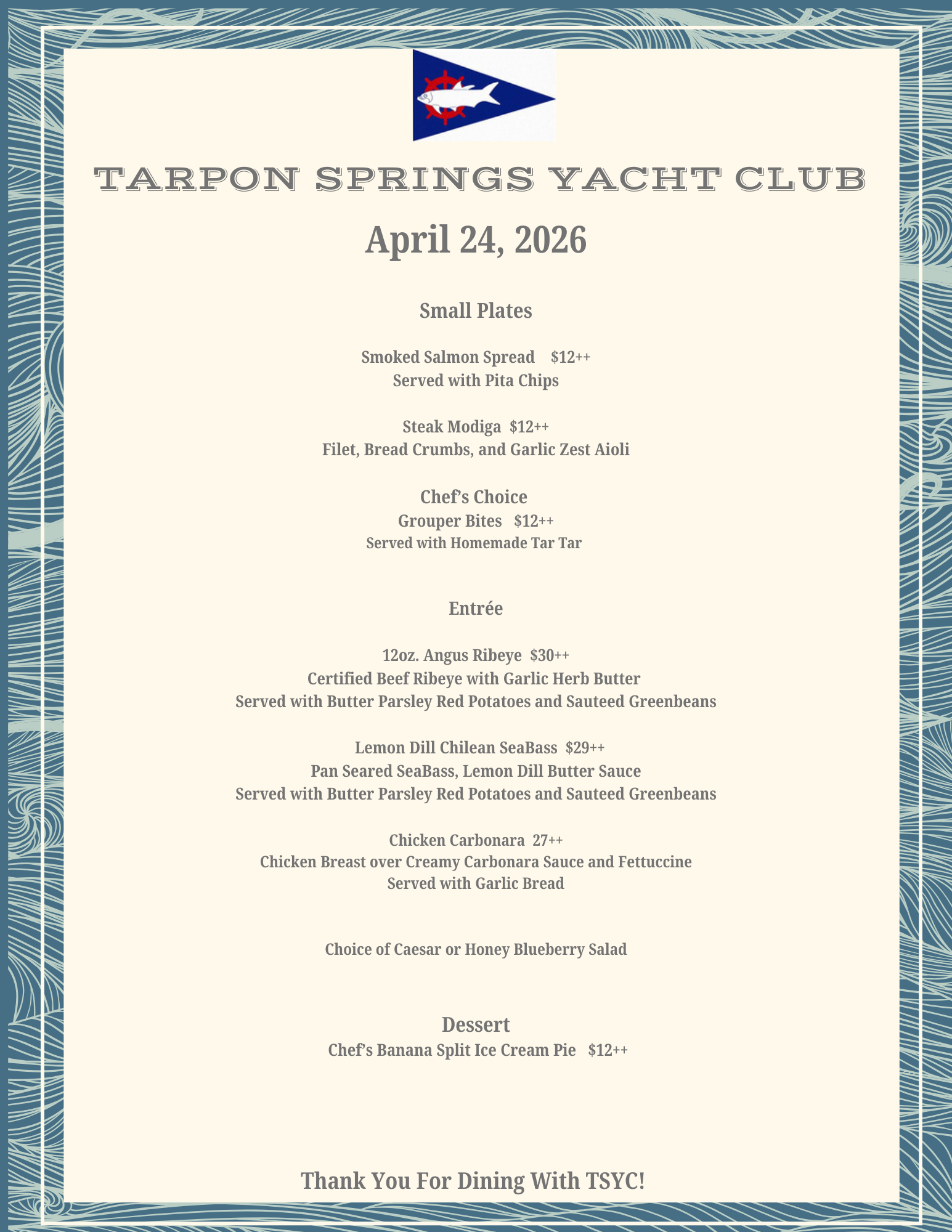 Friday Member Dining