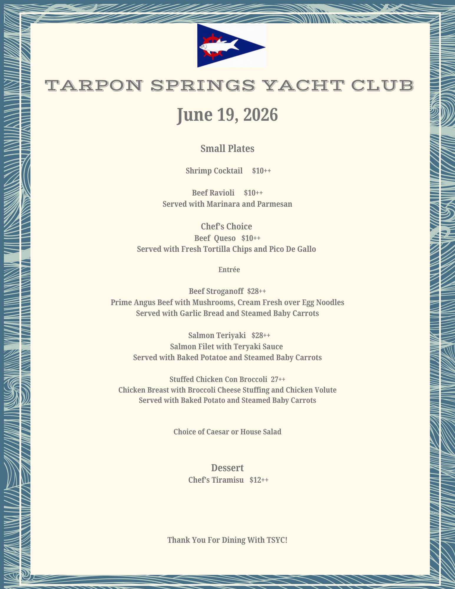 Friday Member Dining