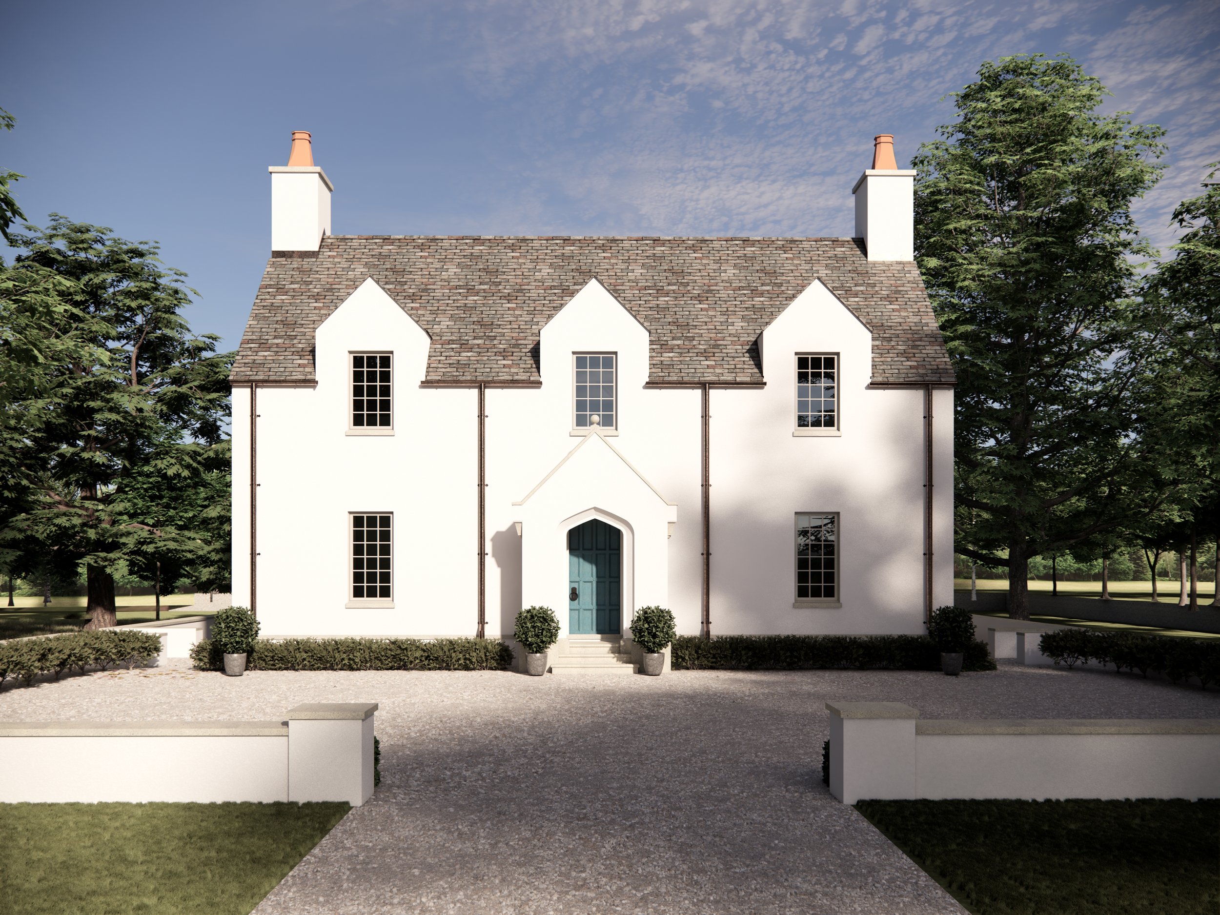 Inspired by white stucco homes on the Isle of Skye in Scotland, this house is an example of how passive homes can take on any number of styles.