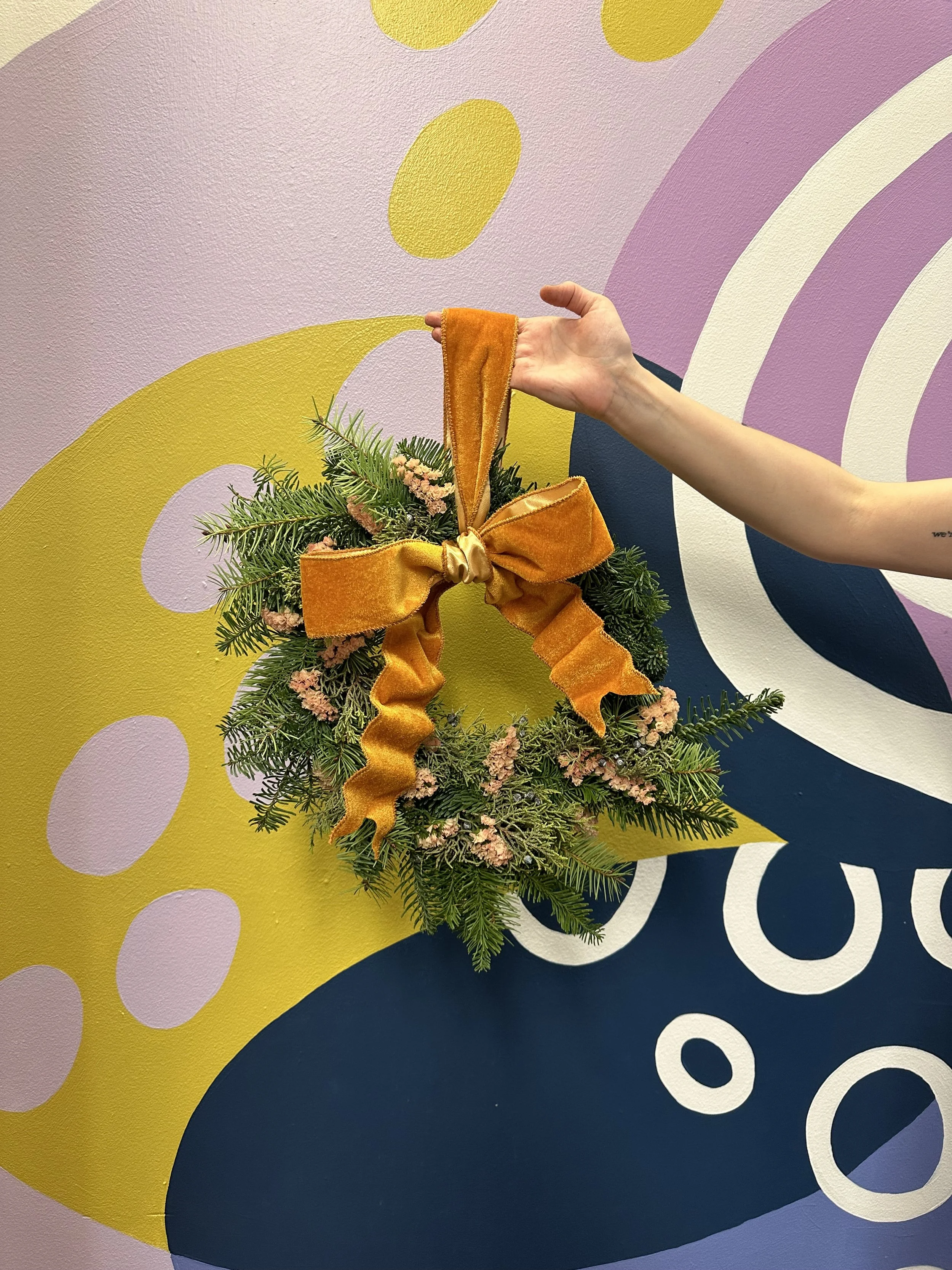 Wreath making class at The Works