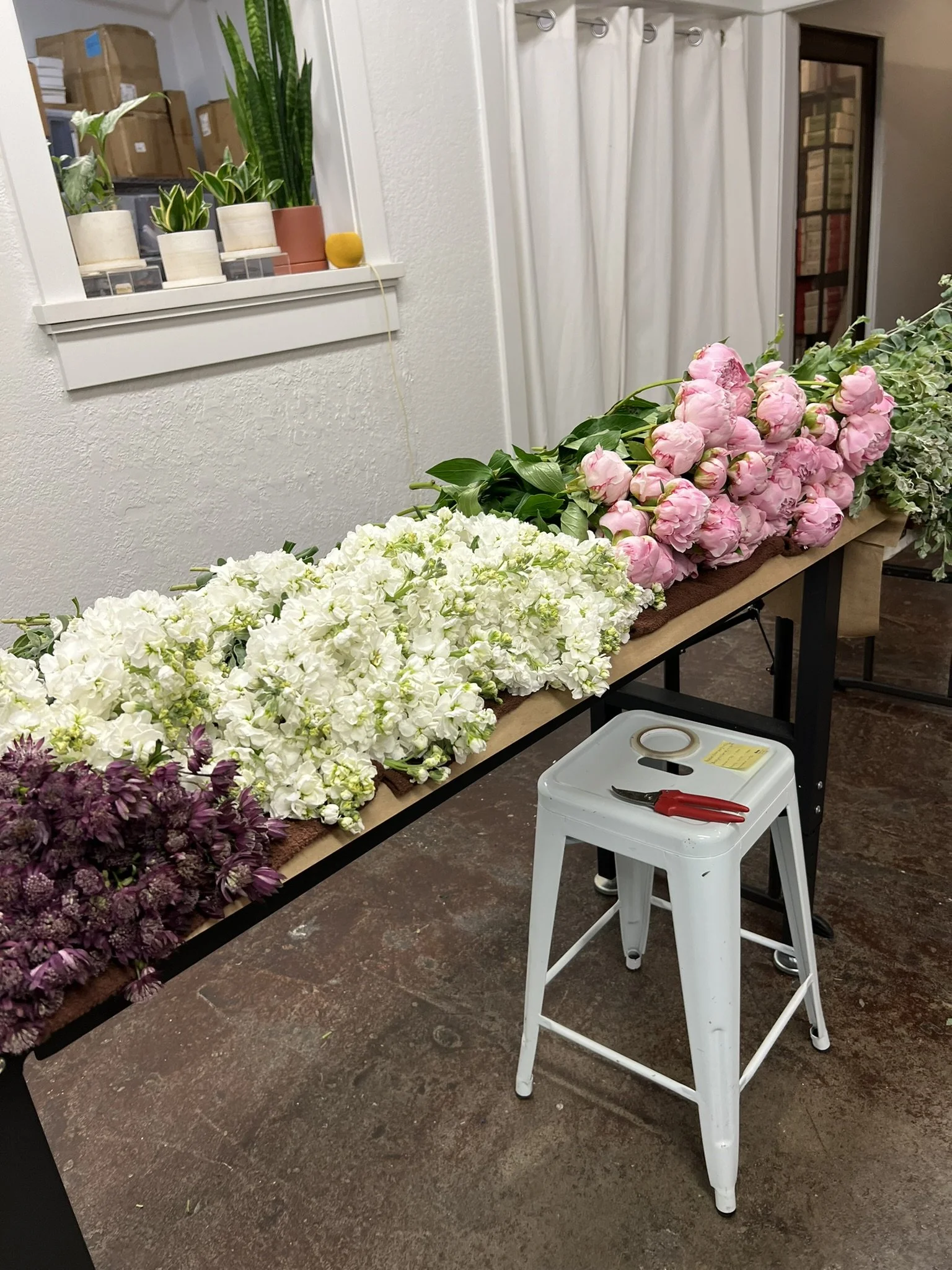 Flower arranging at The Works