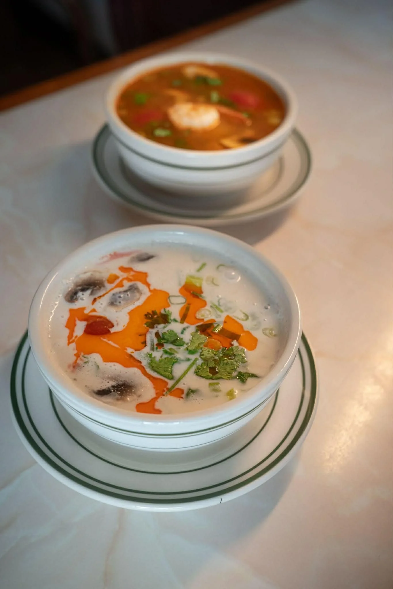 Tom Kha and Tom Yum Soups