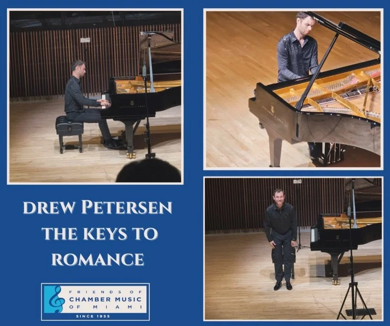What a wonderful evening with @drewpetersenpiano ! 

A look back at Drew Petersen live With the Miami Chamber Music and an evening filled with the keys of romance. 
Thank you to those who continue to support live chamber music in Miami. 

#MiamiChamb