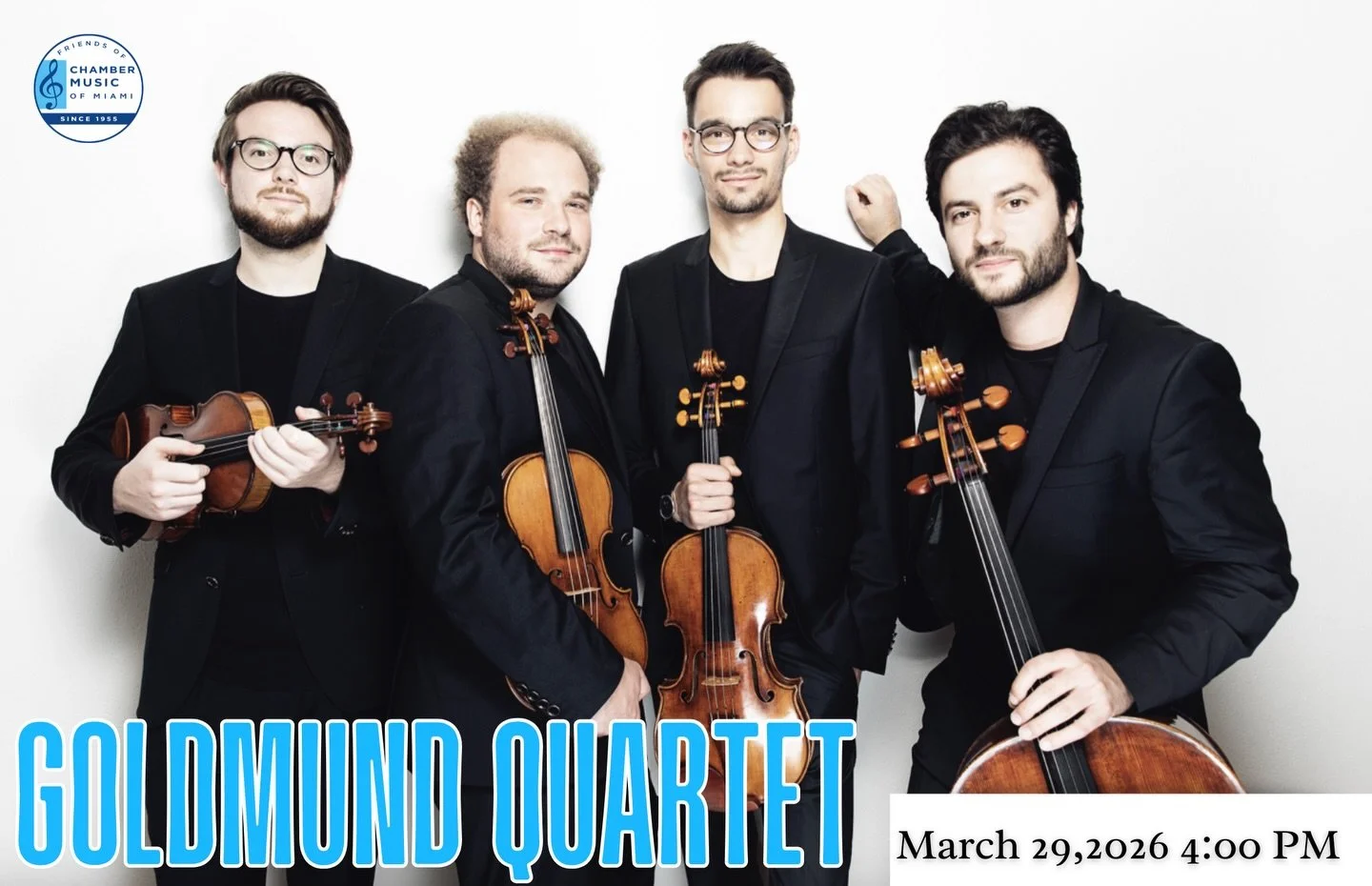 &ldquo;The Goldmunds make a beautiful sound: elegant and transparent, with a real sense that these four players are friends both on and off the concert platform&rdquo; - Gramophone 

Don&rsquo;t miss the Goldmund Quartet coming to Miami! 🎻✨

🗓️ Mar