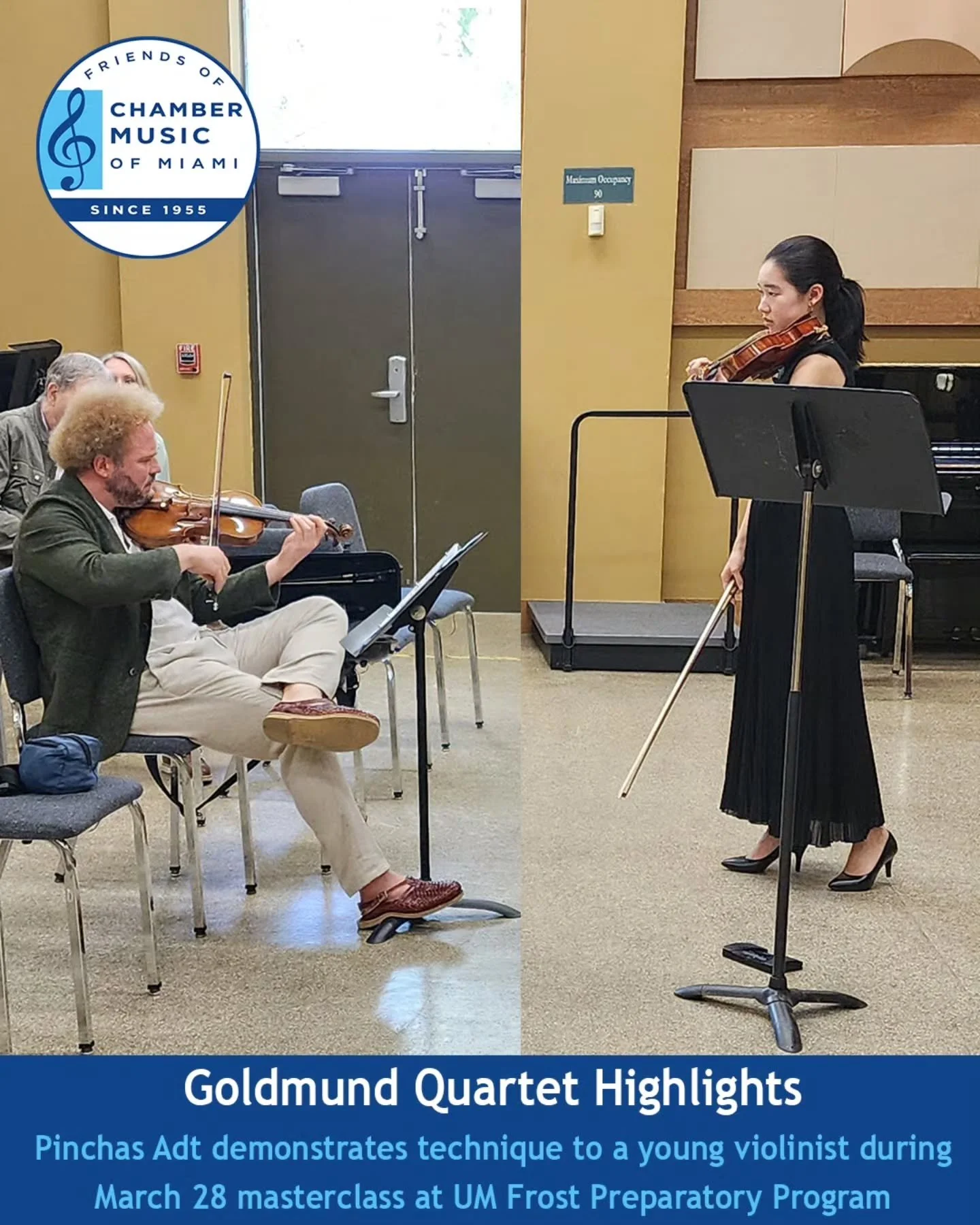 An amazing weekend with the Goldmund Quartet! ✨

Thank you to everyone who joined us for the March 28 masterclass at UM Frost Preparatory Program and the March 29 Miami debut of the Goldmund Quartet at @betshira ... what an exceptional time with wond