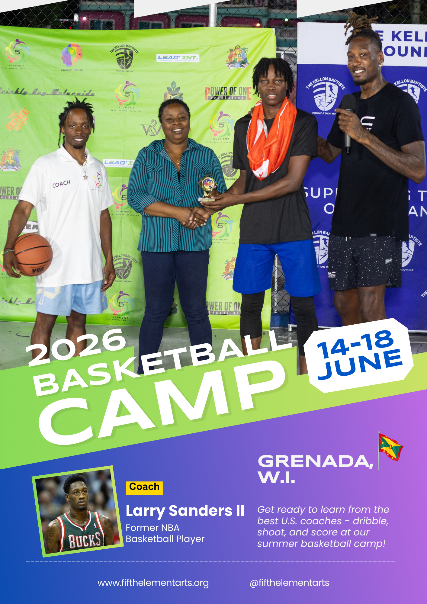 An award being handed over at the closing off the inaugural basketball camp in Grenada W.I.