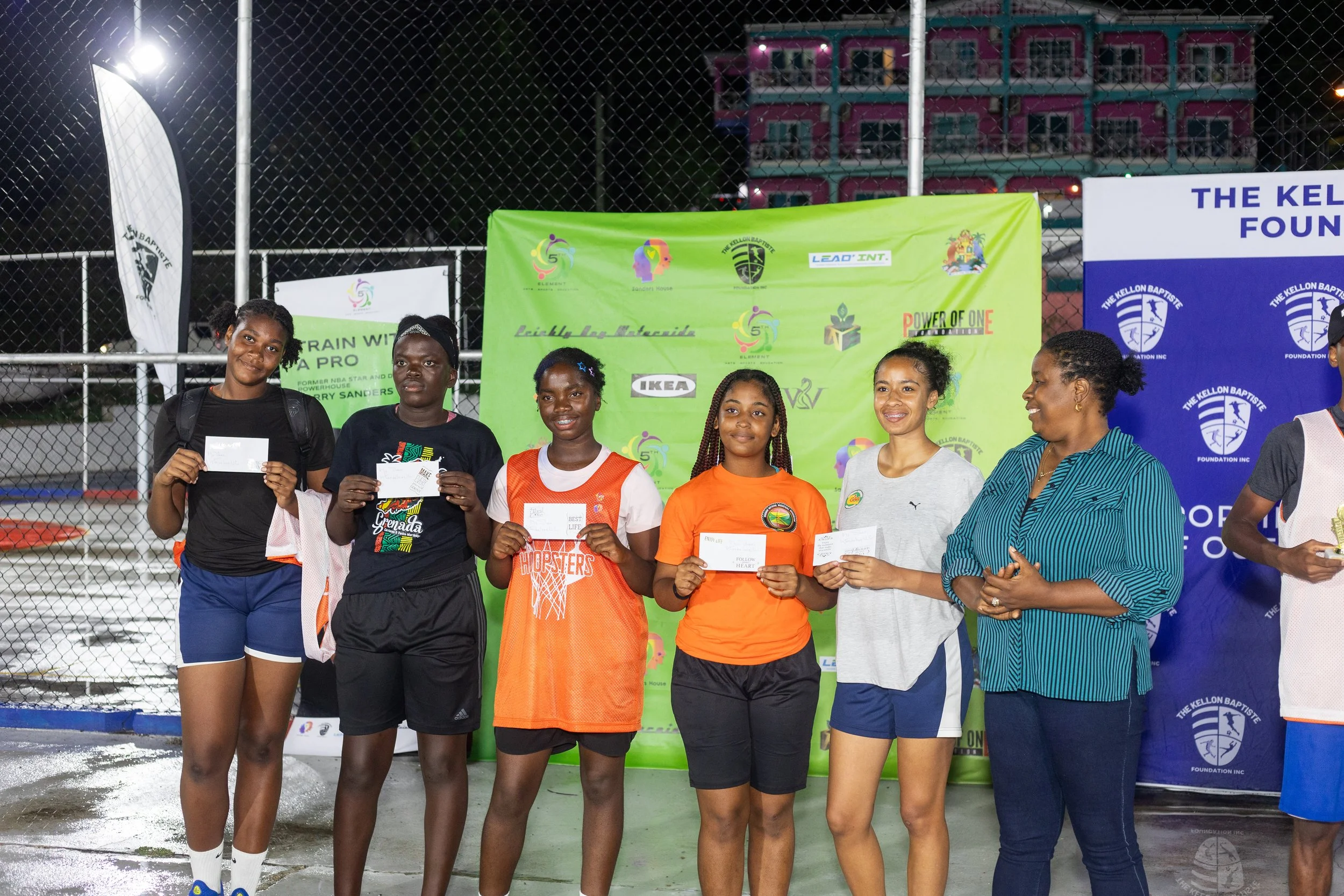 Awards to six young female athletes at the closing of the inaugural basketball camp in Grenada W.I.