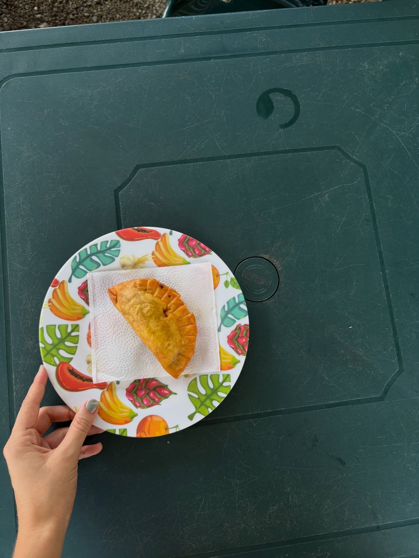 una empanada de pescado, caf&eacute; filtrado, agua de coco, milho verde, high end meals, agua arom&aacute;tica, fresh fruit for the road ahead. latin america you are loved.