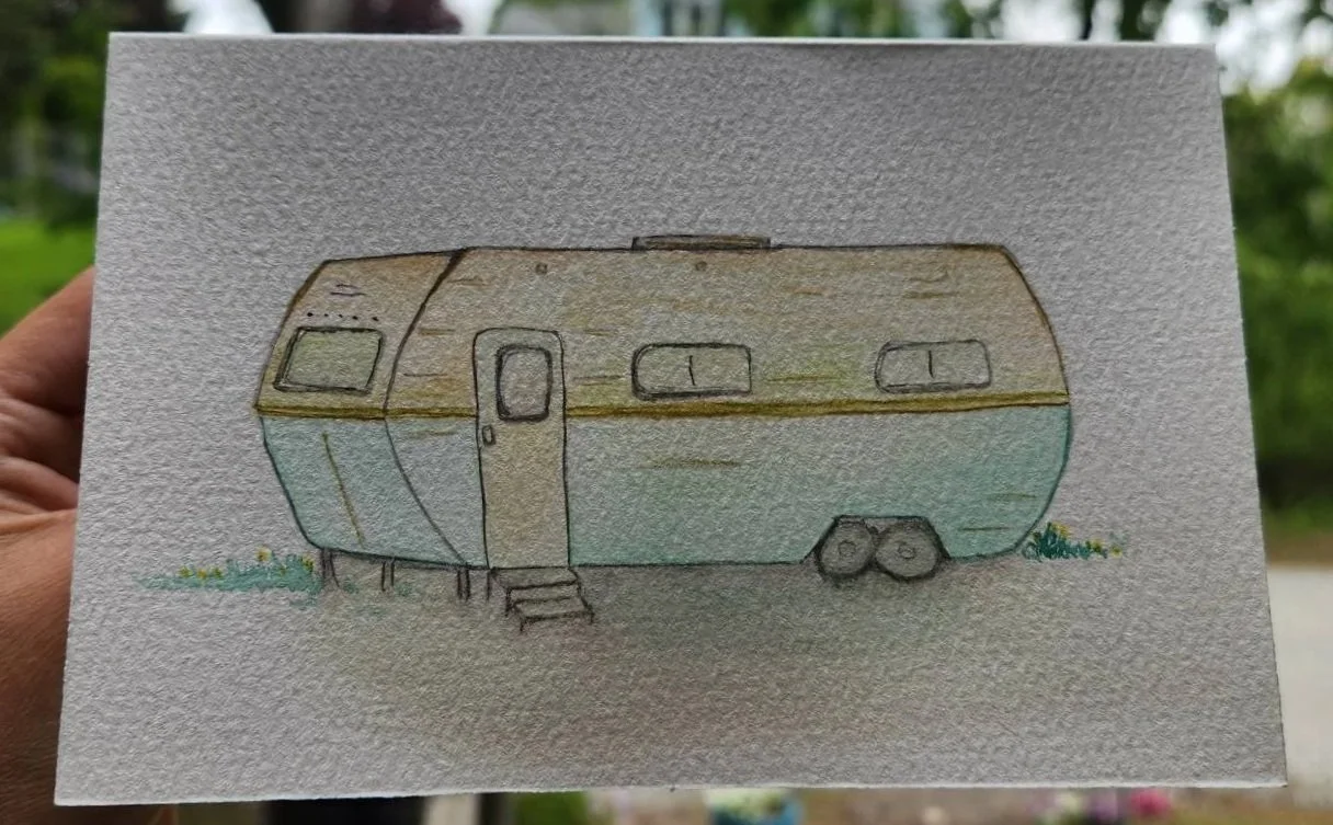 Handmade Card - water color - fine liner 