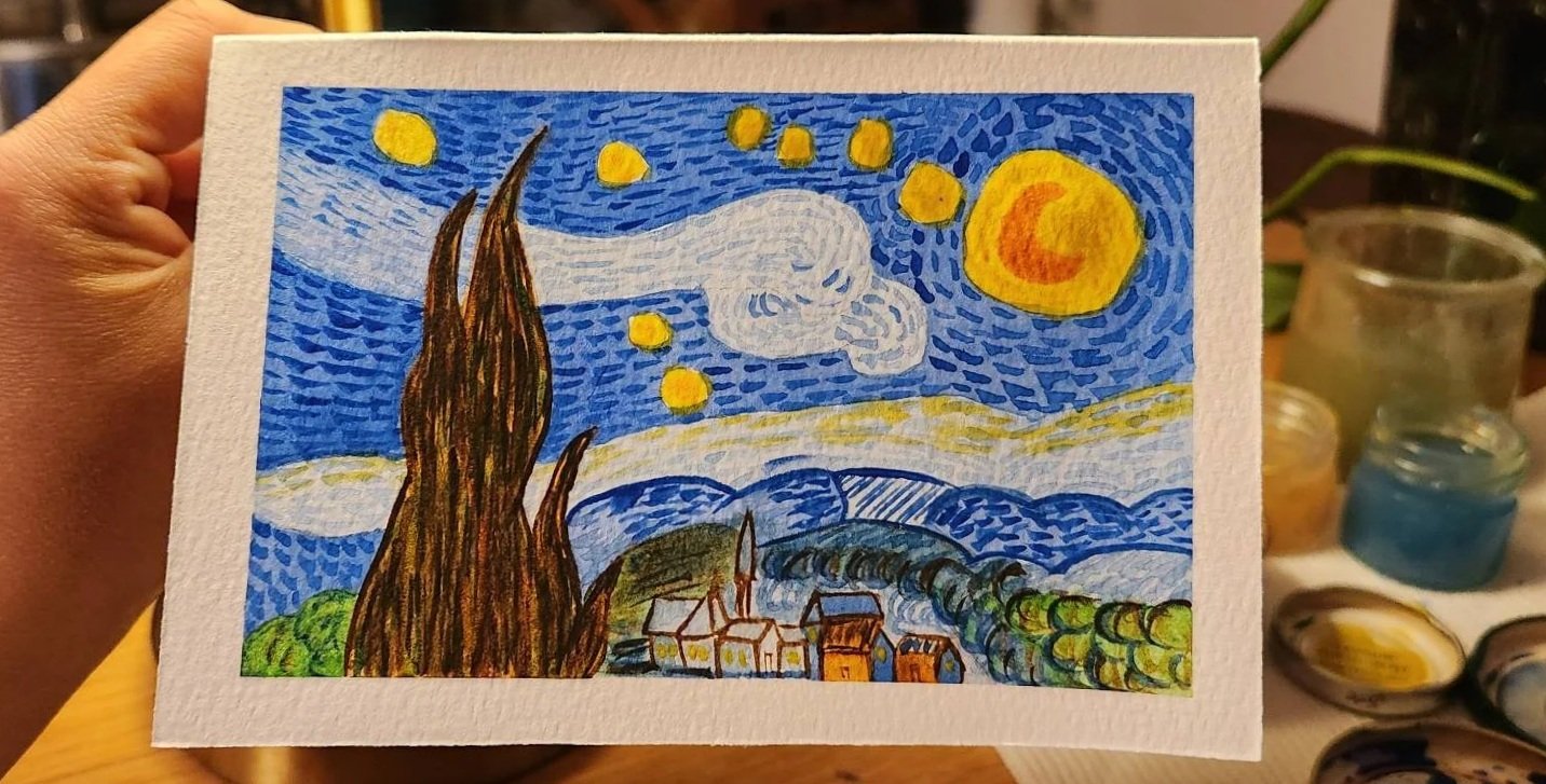Handmade Card - water color - fine liner 
