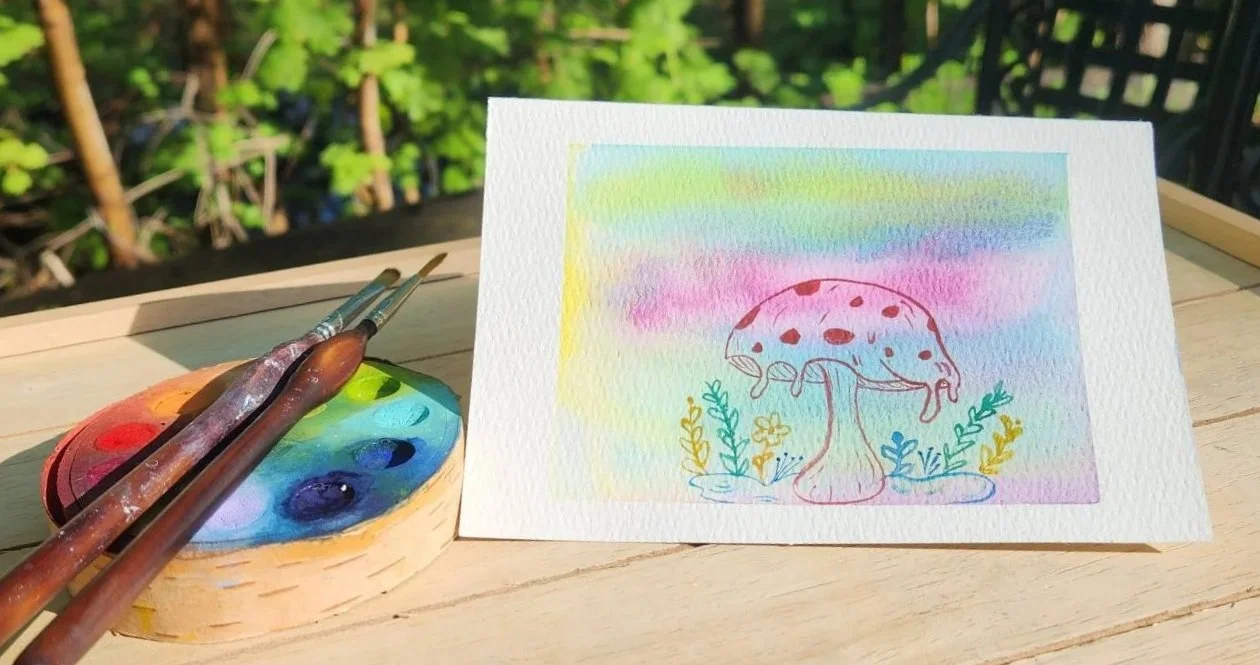 Handmade Card - water color - fine liner 