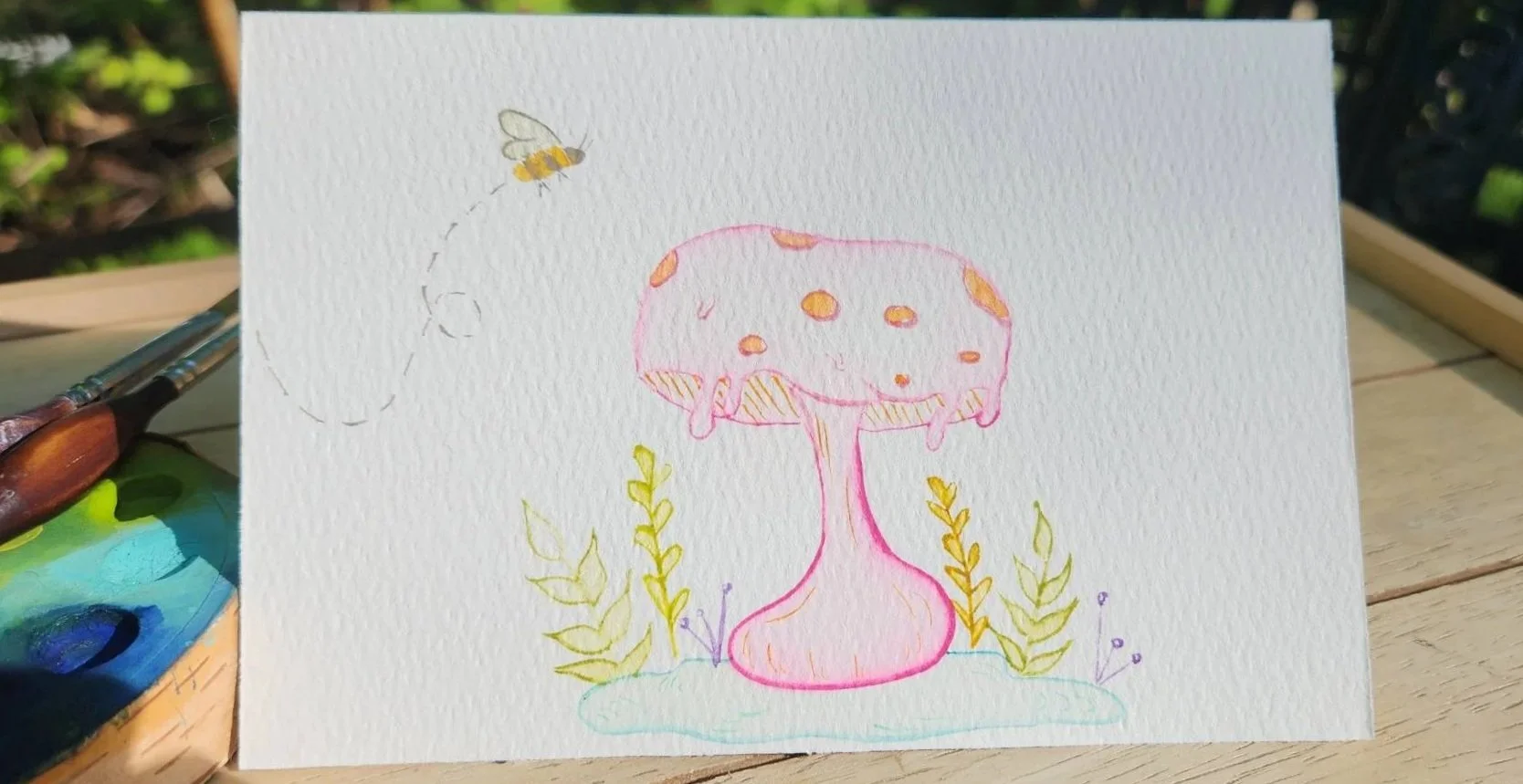 Handmade Card - water color - fine liner 