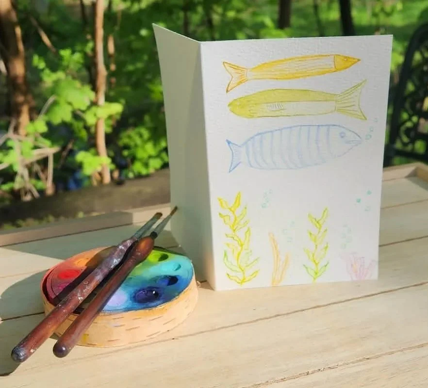 Handmade Card - water color - fine liner 