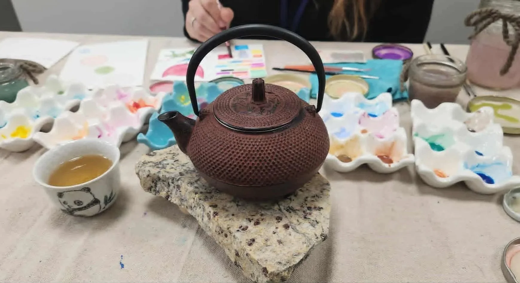 Creating Space with Tea  ( work done by guest during event)