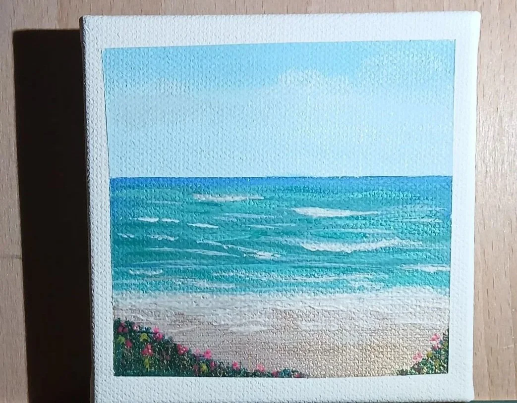 Rose on the beach - acrylic 