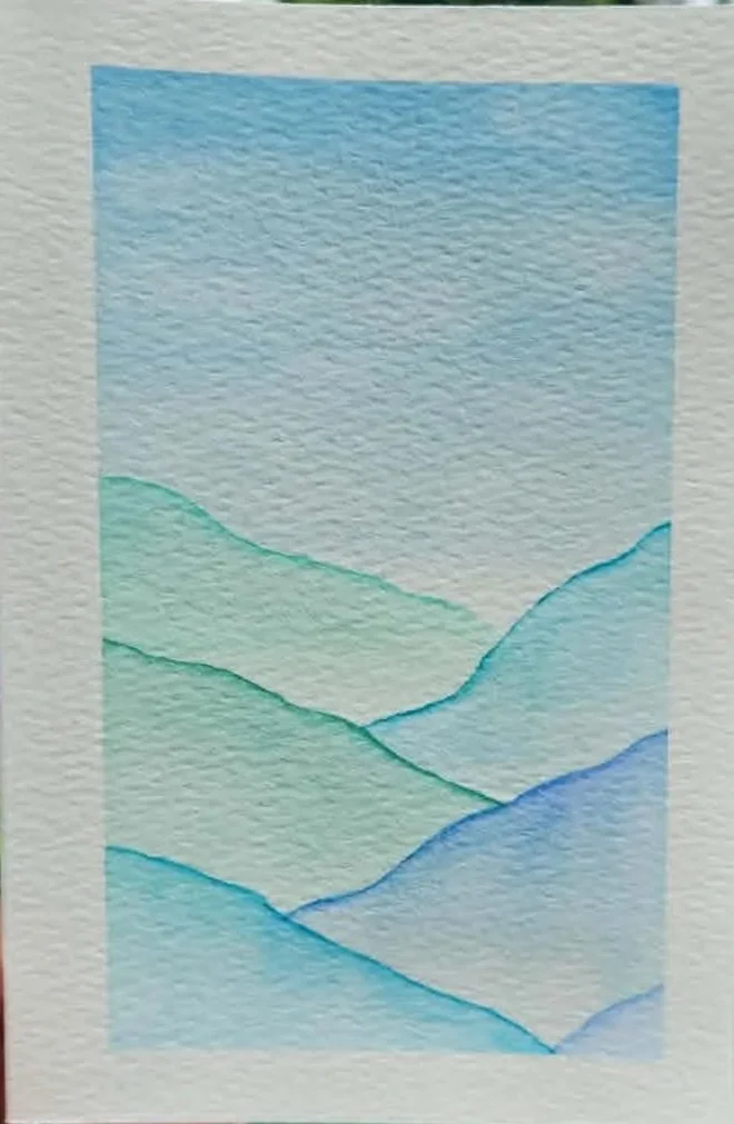 Moment with the mountains - water color