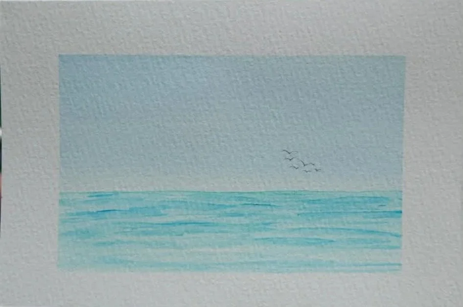 Beach & Birds - Watercolor 