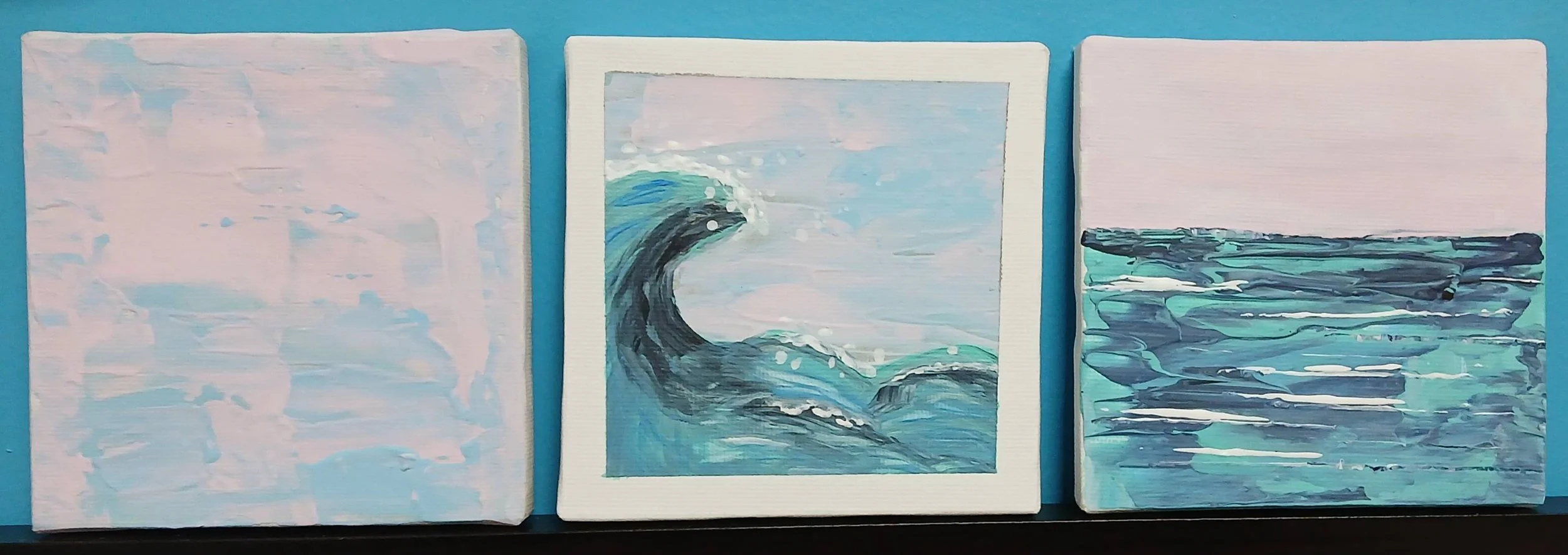 Cotton Candy Ocean (Medium - acrylic and modeling paste)
