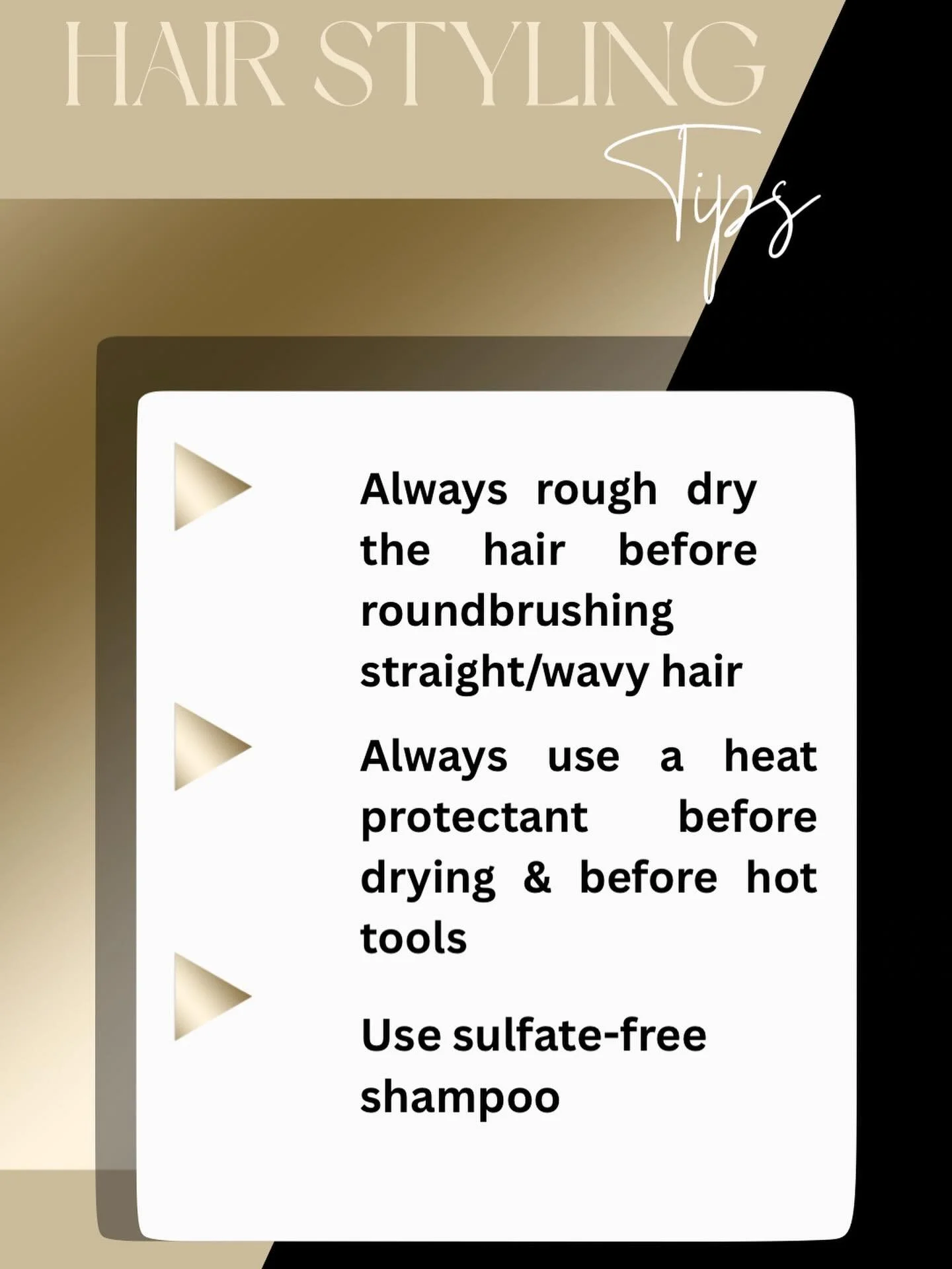 Just a few tips from our stylists: IYKYK

🪮 Always rough dry your hair or let it air dry before round brushing for fine-thick wavy-straight hair.
🪮  Always use a heat protectant before dying and before hot tools 
🪮 Always use sulfate-free shampoo 