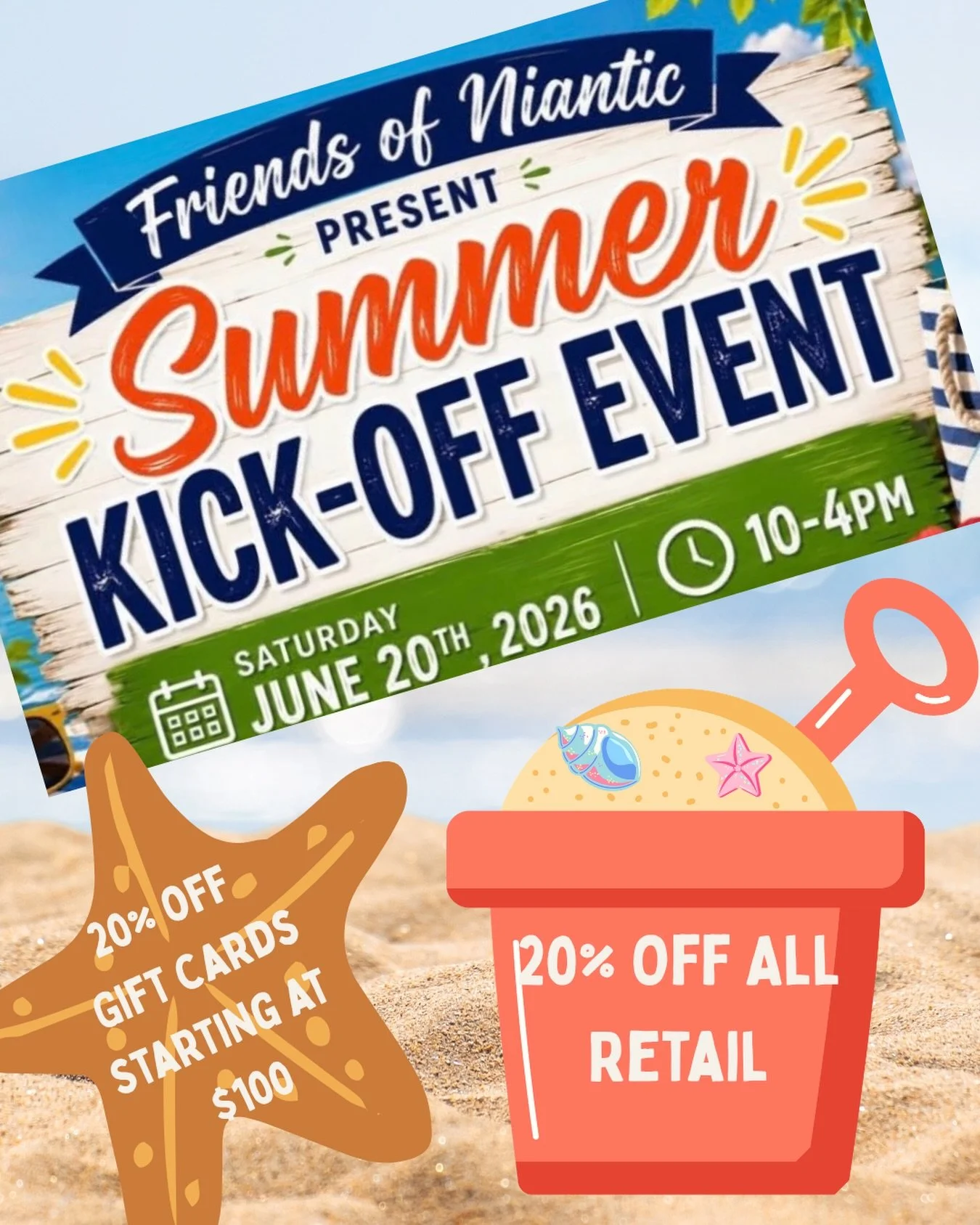 Come check out Main Street Niantic CT. 
✨June 20th✨
🫵10-4pm 🫵

We will be having a 20% off sale on all our retail in the salon. As well as, any $100 and up giftcards bought!! 

So buy a $100 gift card for only $80! 

The whole downtown will be help